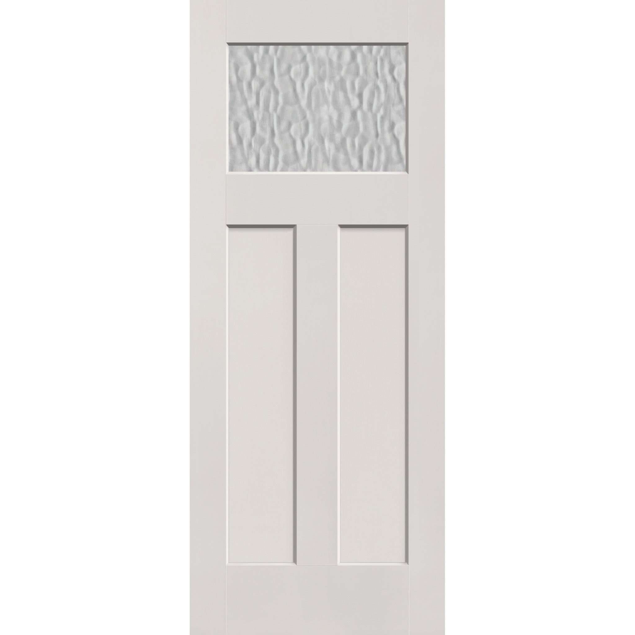 Vapor flush glazed fiberglass entry door, Craftsman 2 panel, 32" x 80", white satin smooth finish