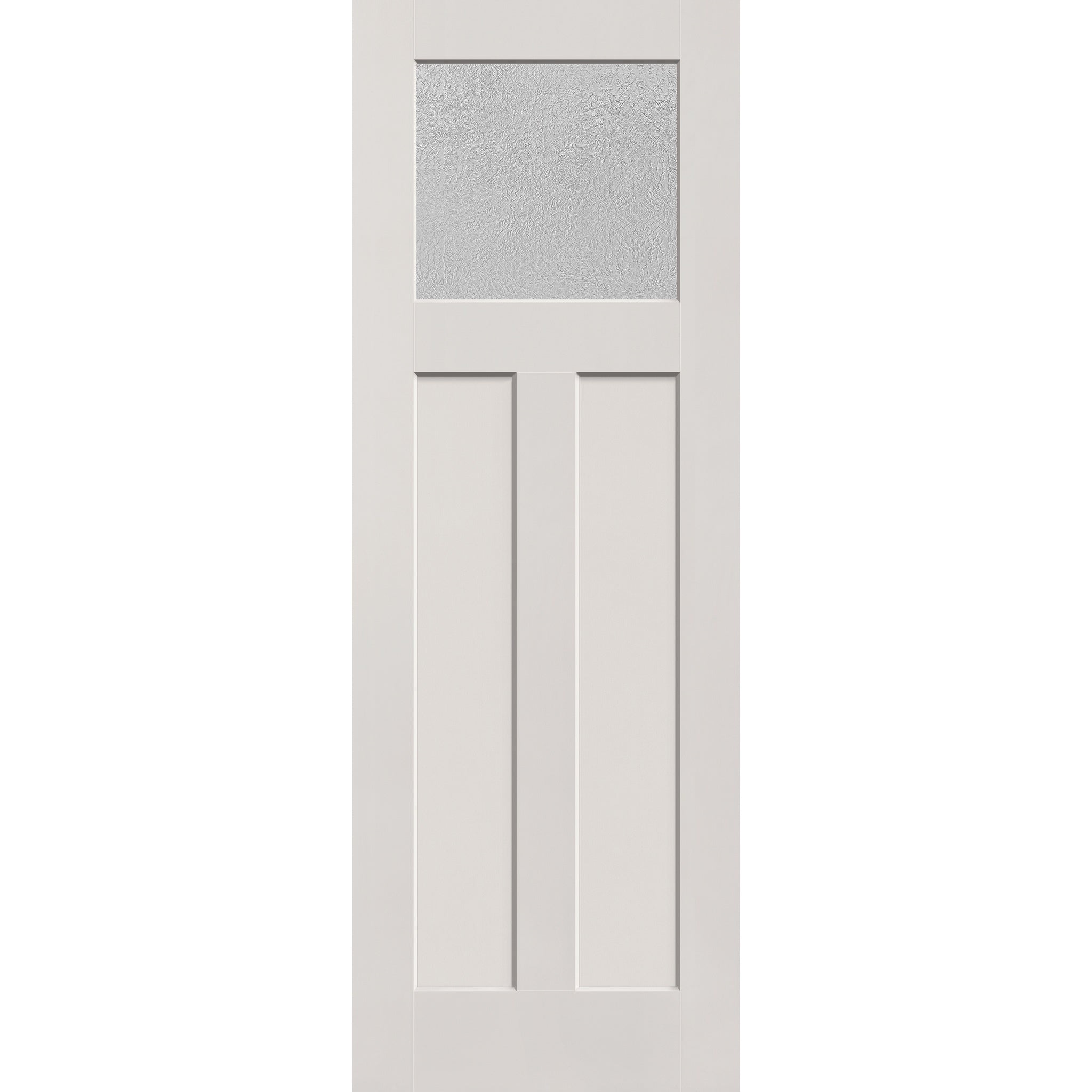 Micro-Granite flush glazed fiberglass entry door, Craftsman 2 panel, 34" x 96", white satin smooth finish