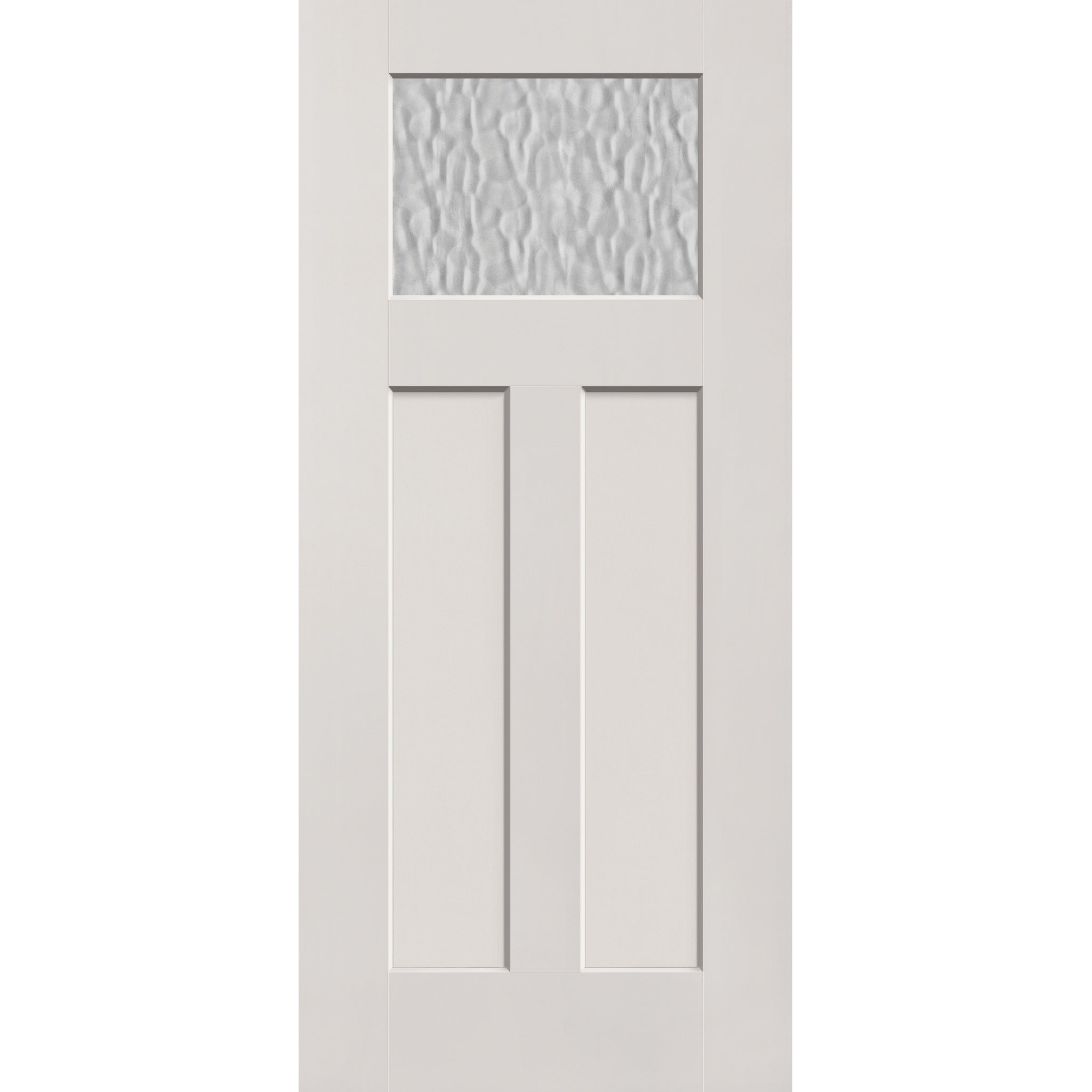 Vapor flush glazed fiberglass entry door, Craftsman 2 panel, 36" x 80", white satin smooth finish