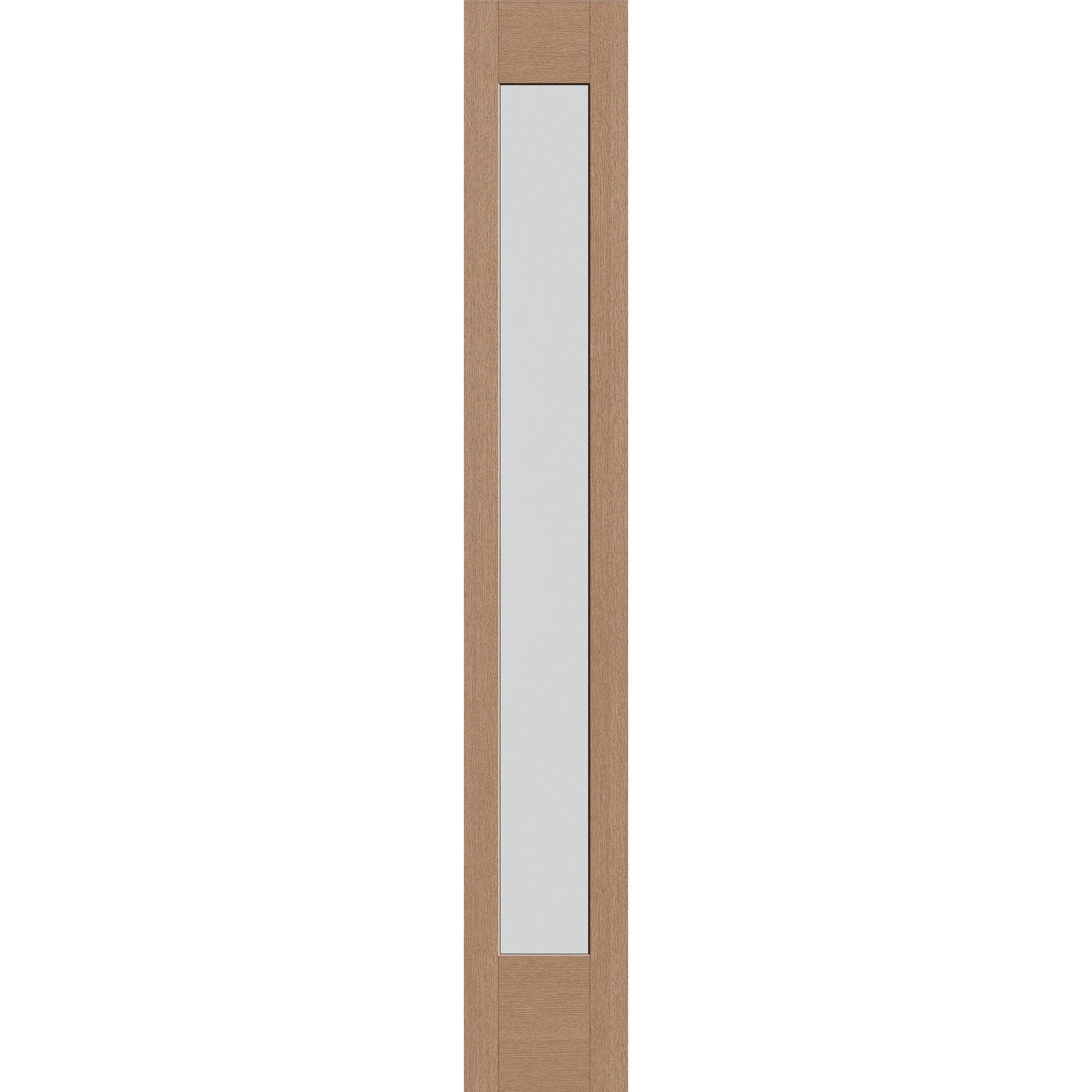 Frost flush glazed fiberglass sidelite panel, full lite, 12" x 80", tan woodgrain finish