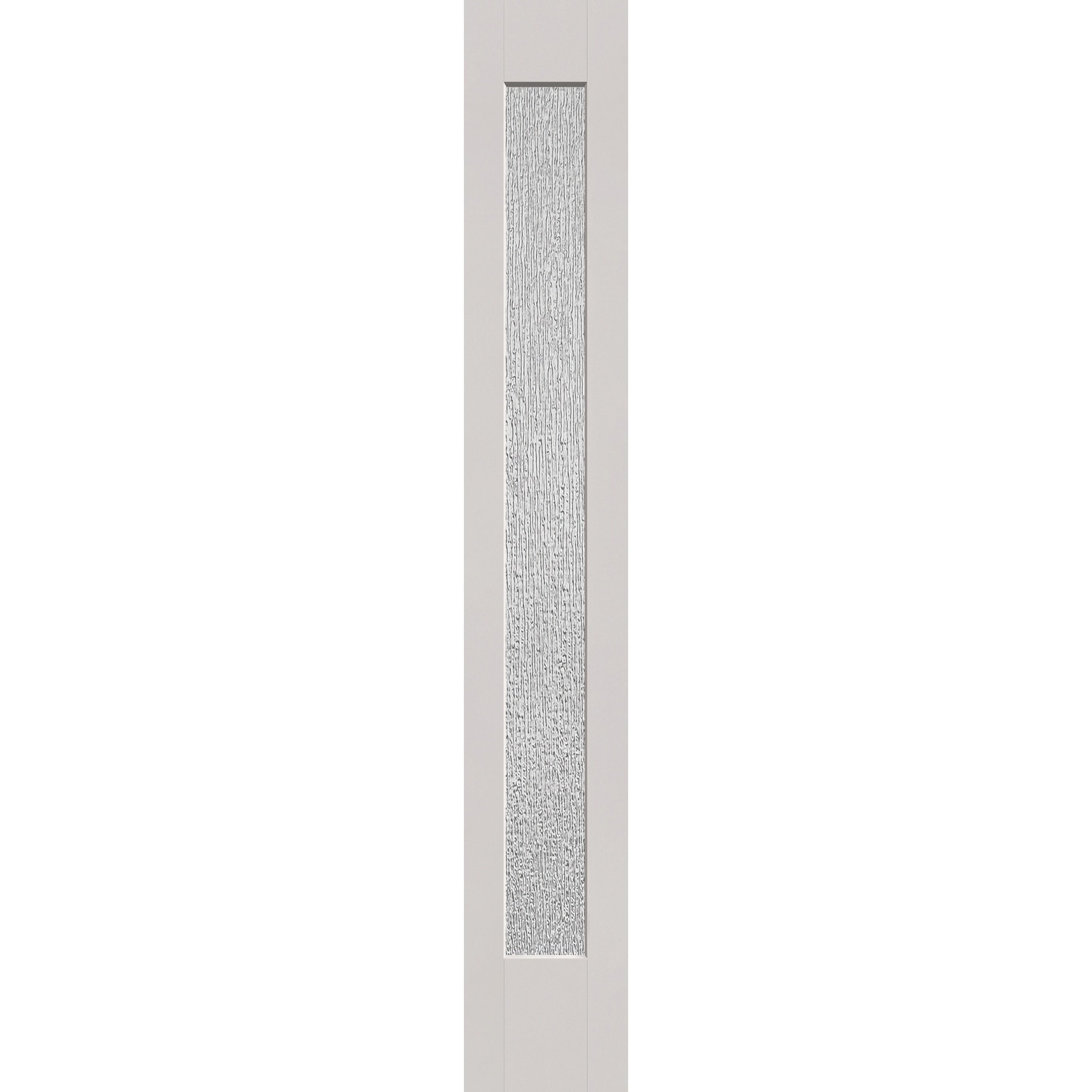 Rain flush glazed hurricane-rated fiberglass sidelite panel, full lite, 12" x 80", white satin smooth finish
