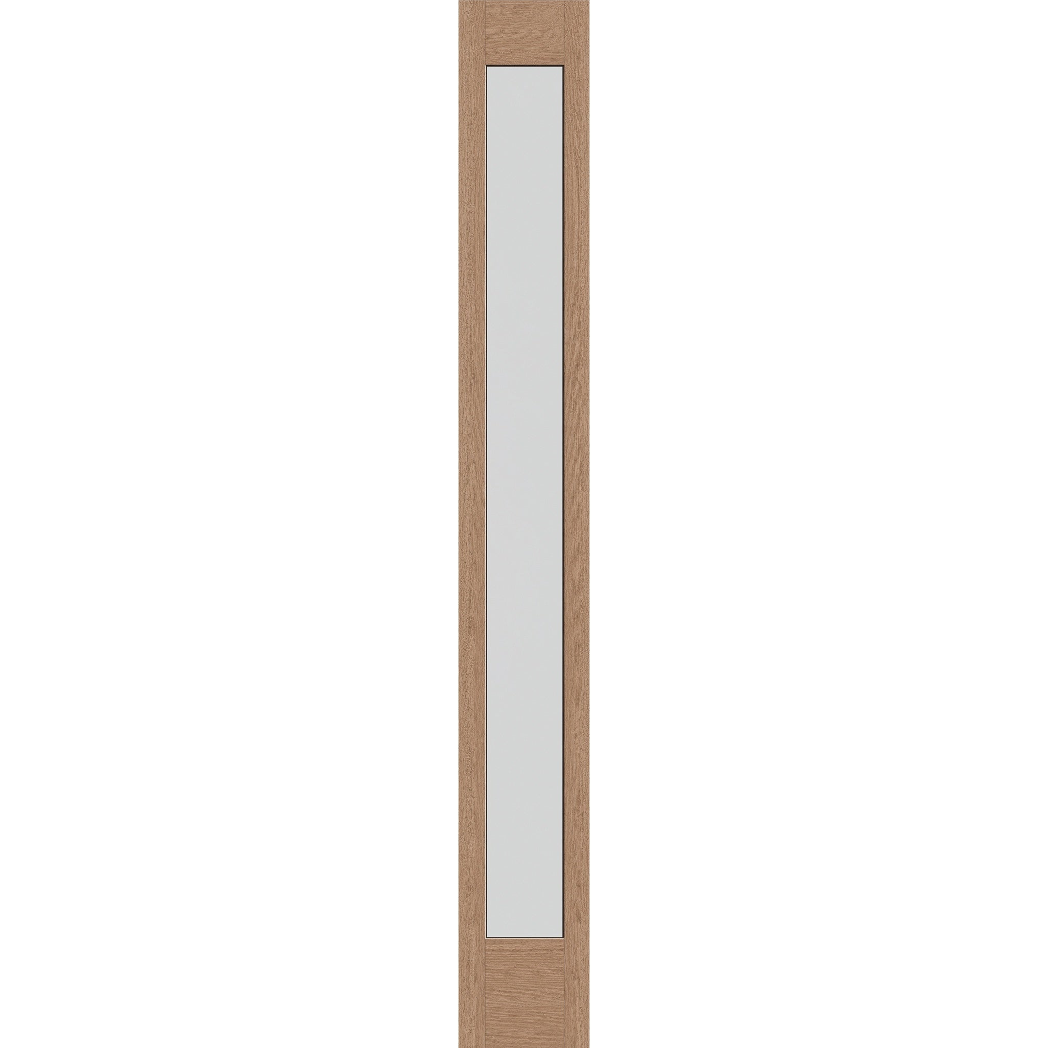 Frost flush glazed fiberglass sidelite panel, full lite, 12" x 96", tan woodgrain finish