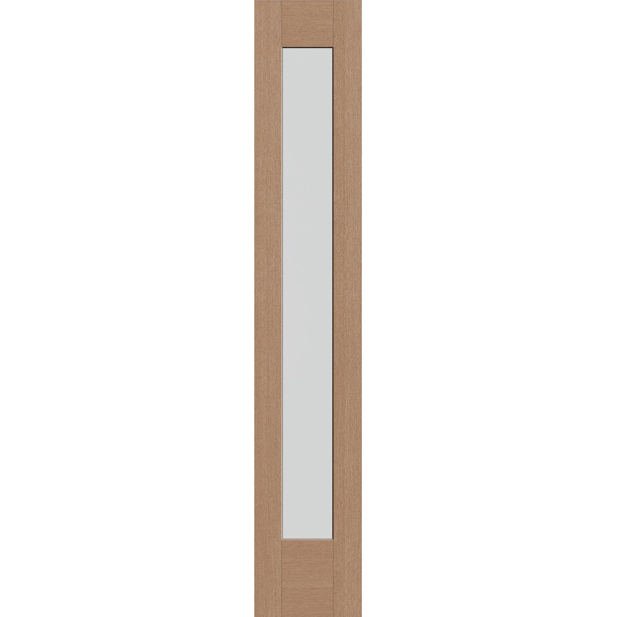 Frost flush glazed fiberglass sidelite panel, full lite, 14" x 80", tan woodgrain finish