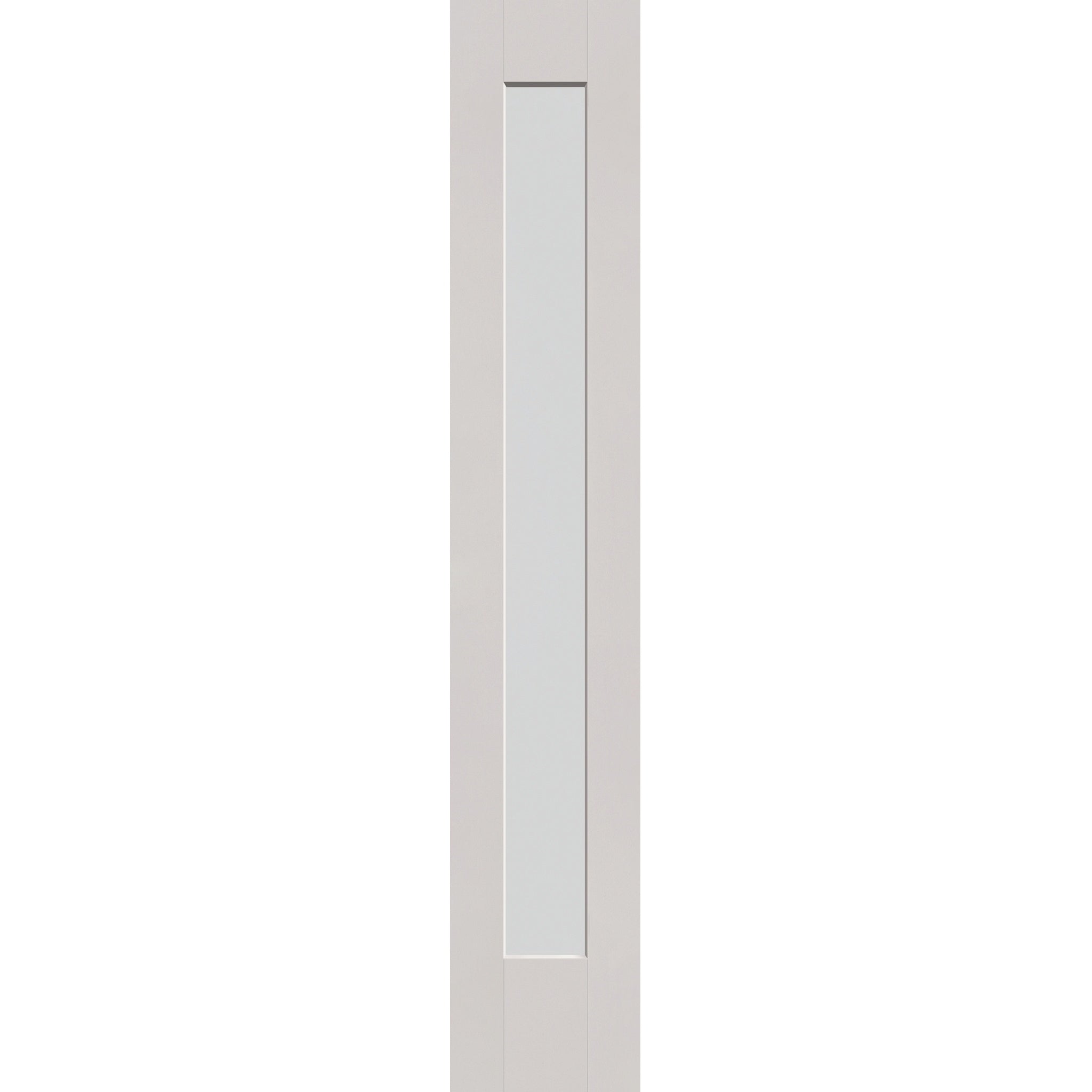 Frost flush glazed hurricane-rated fiberglass sidelite panel, full lite, 14" x 80", white satin smooth finish