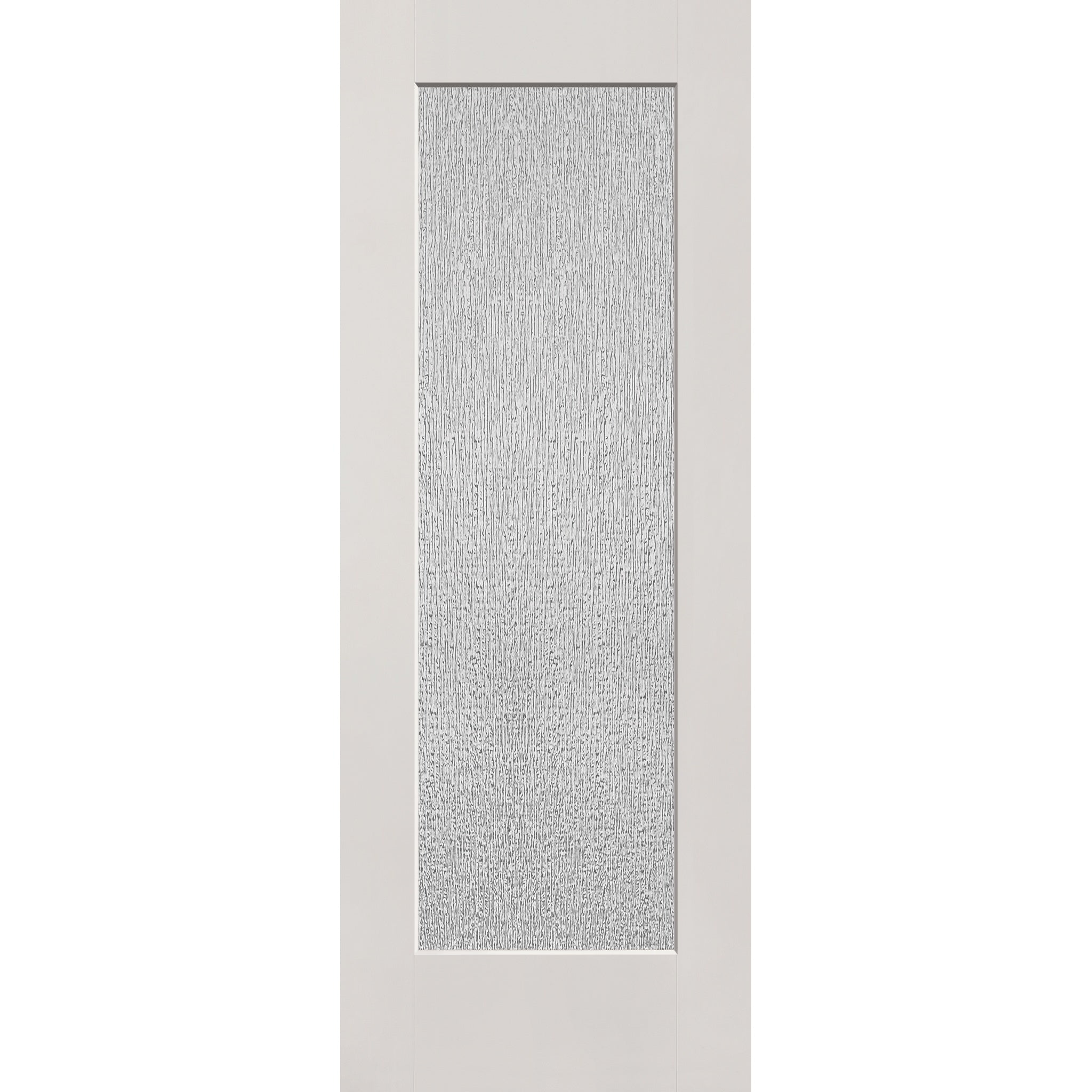 Rain flush glazed hurricane-rated fiberglass entry door, full lite, 30" x 80", white satin smooth finish