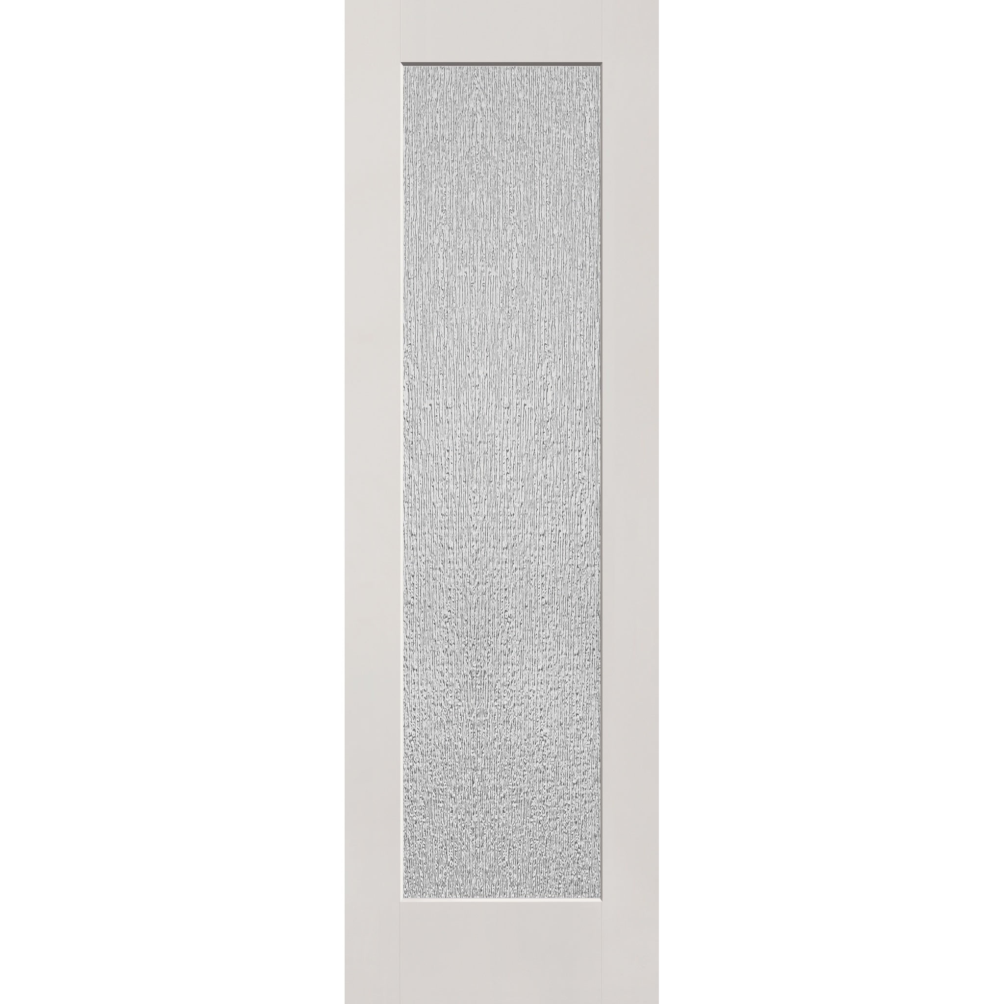 Rain flush glazed hurricane-rated fiberglass entry door, full lite, 30" x 96", white satin smooth finish