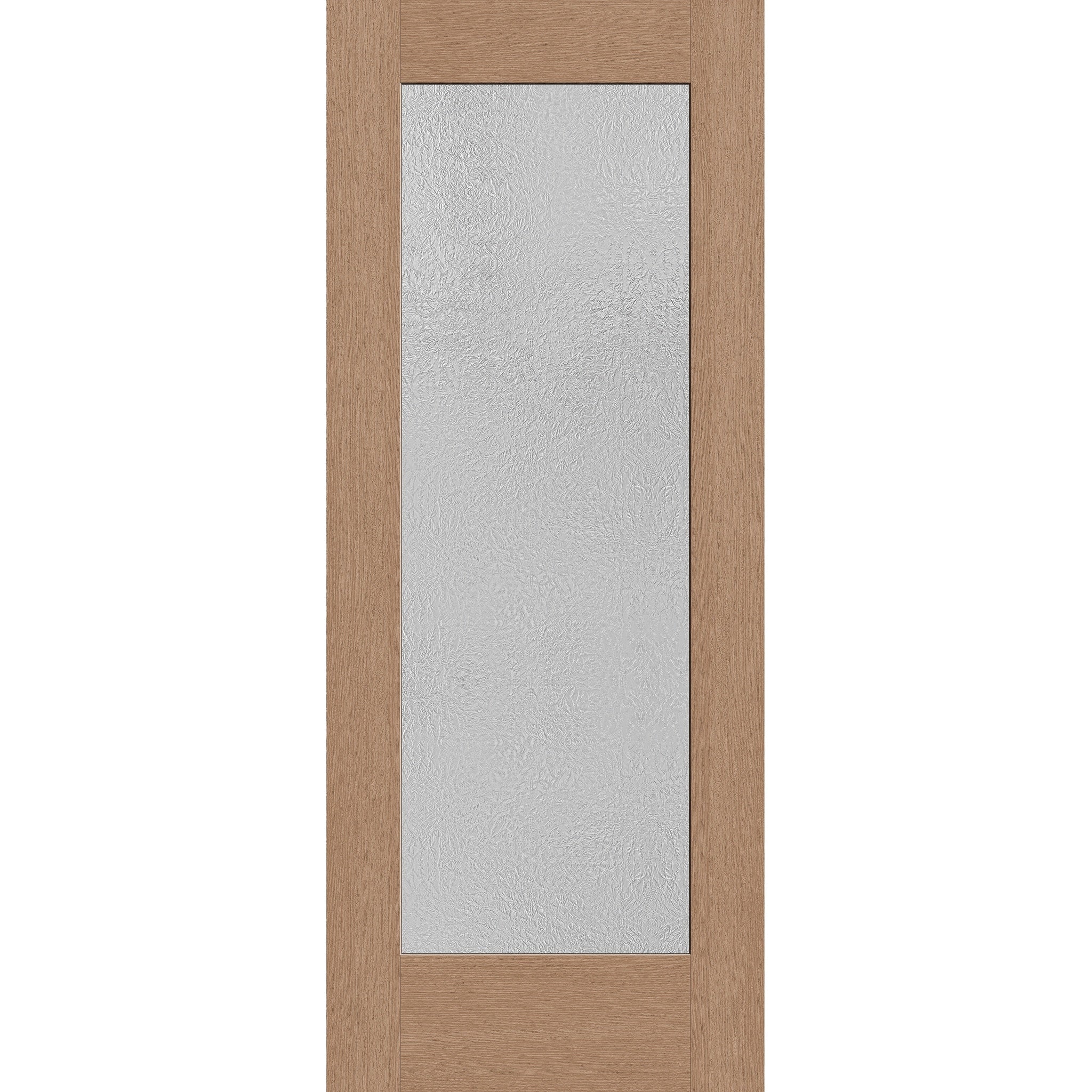 Micro-Granite flush glazed fiberglass entry door, full lite, 32" x 80", tan woodgrain finish