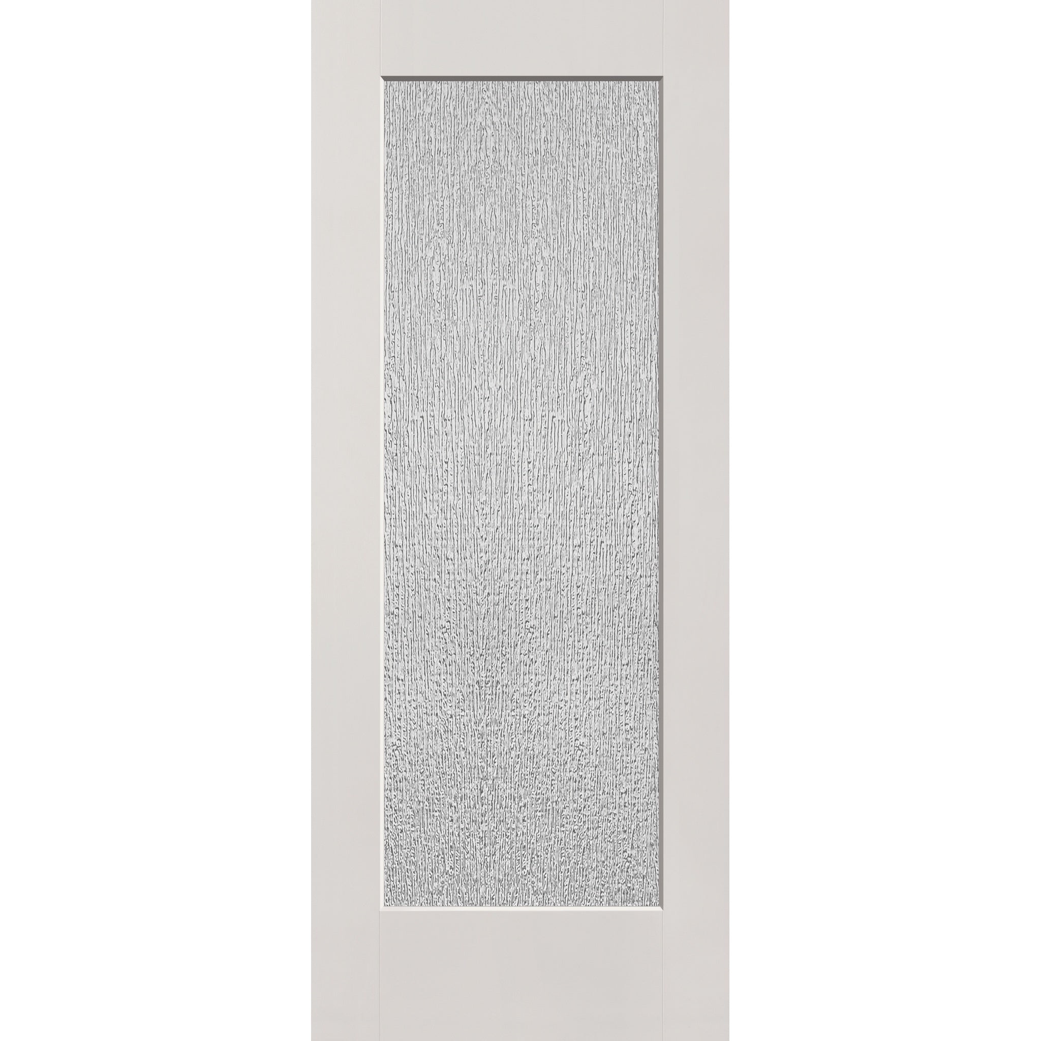 Rain flush glazed fiberglass entry door, full lite, 32" x 80", white satin smooth finish