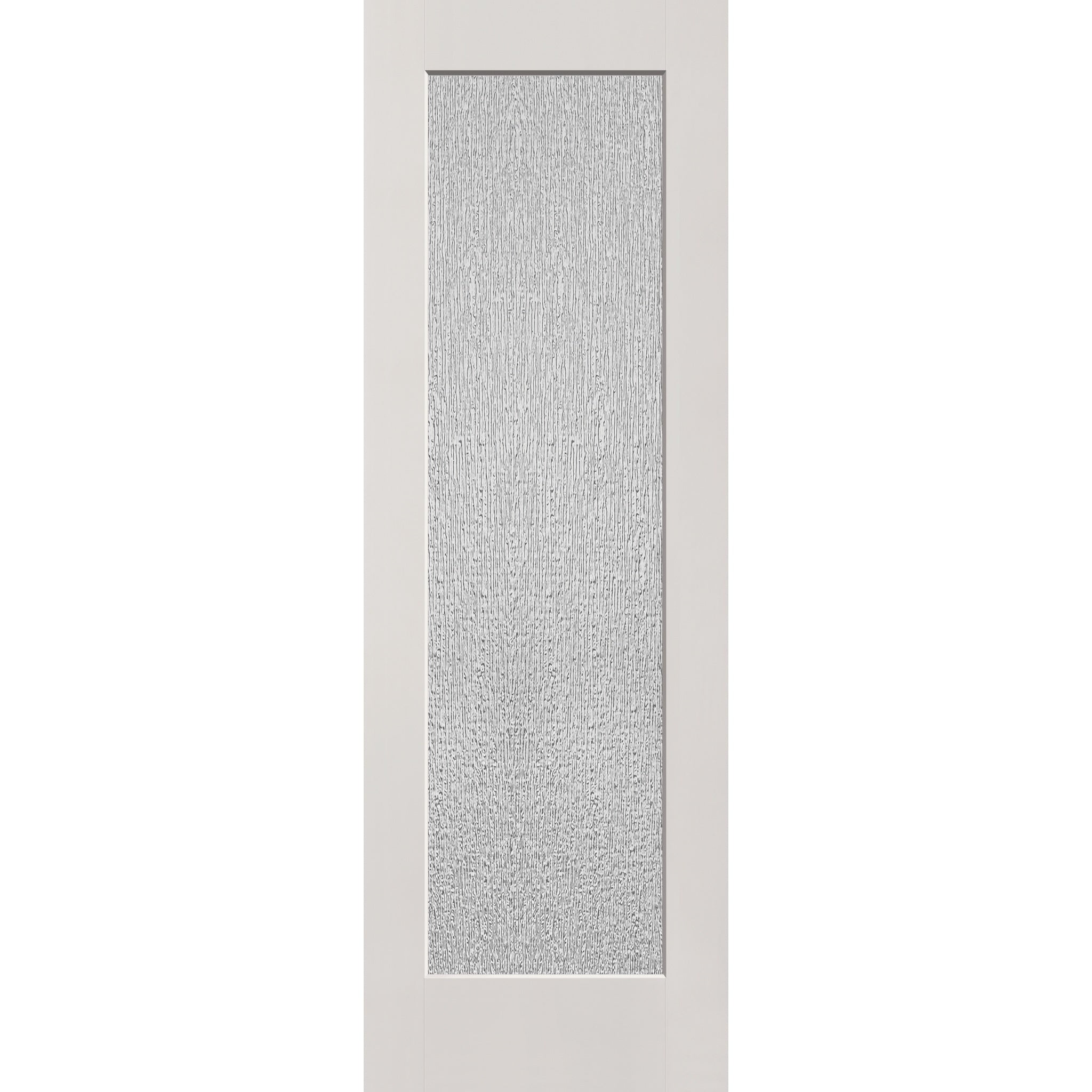 Rain flush glazed fiberglass entry door, full lite, 32" x 96", white satin smooth finish