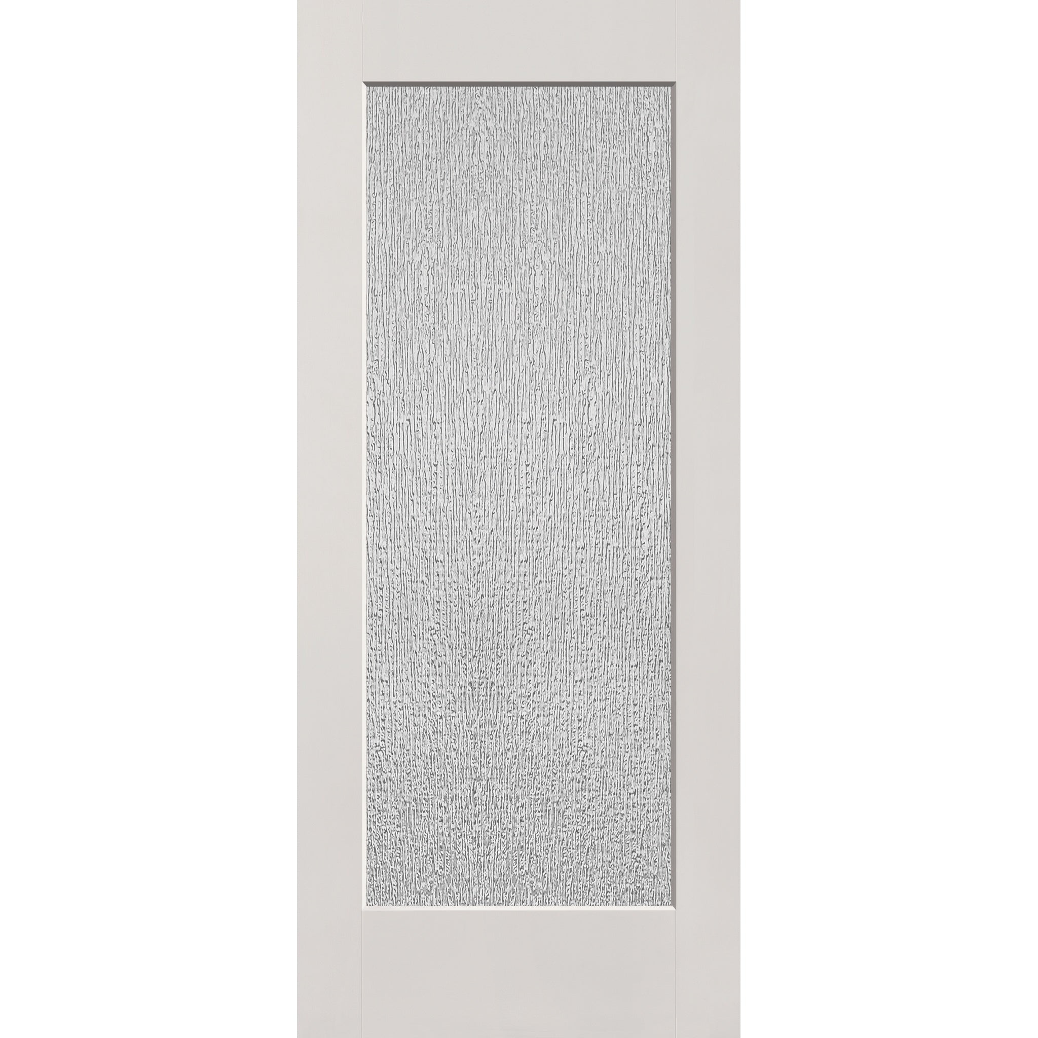 Rain flush glazed hurricane-rated fiberglass entry door, full lite, 34" x 80", white satin smooth finish