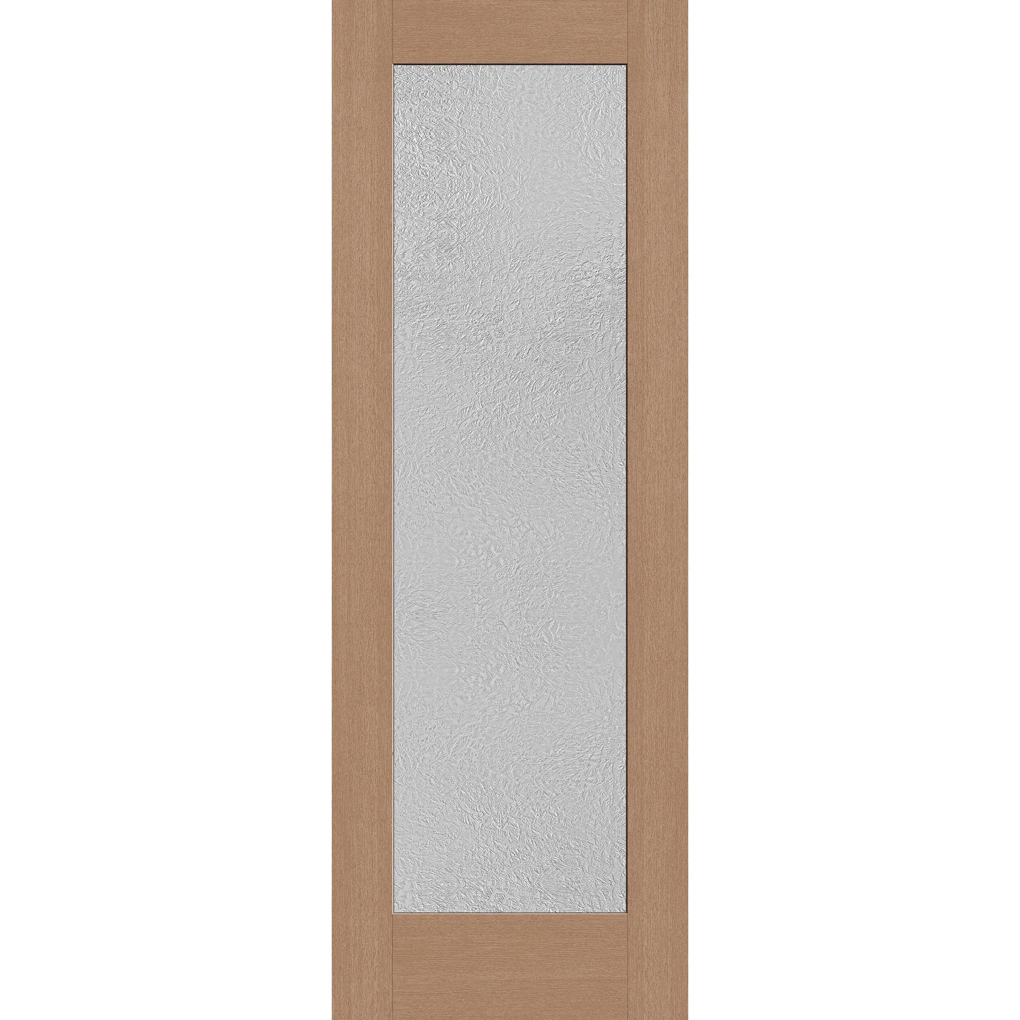 Micro-Granite flush glazed hurricane-rated fiberglass entry door, full lite, 34" x 96", tan woodgrain finish