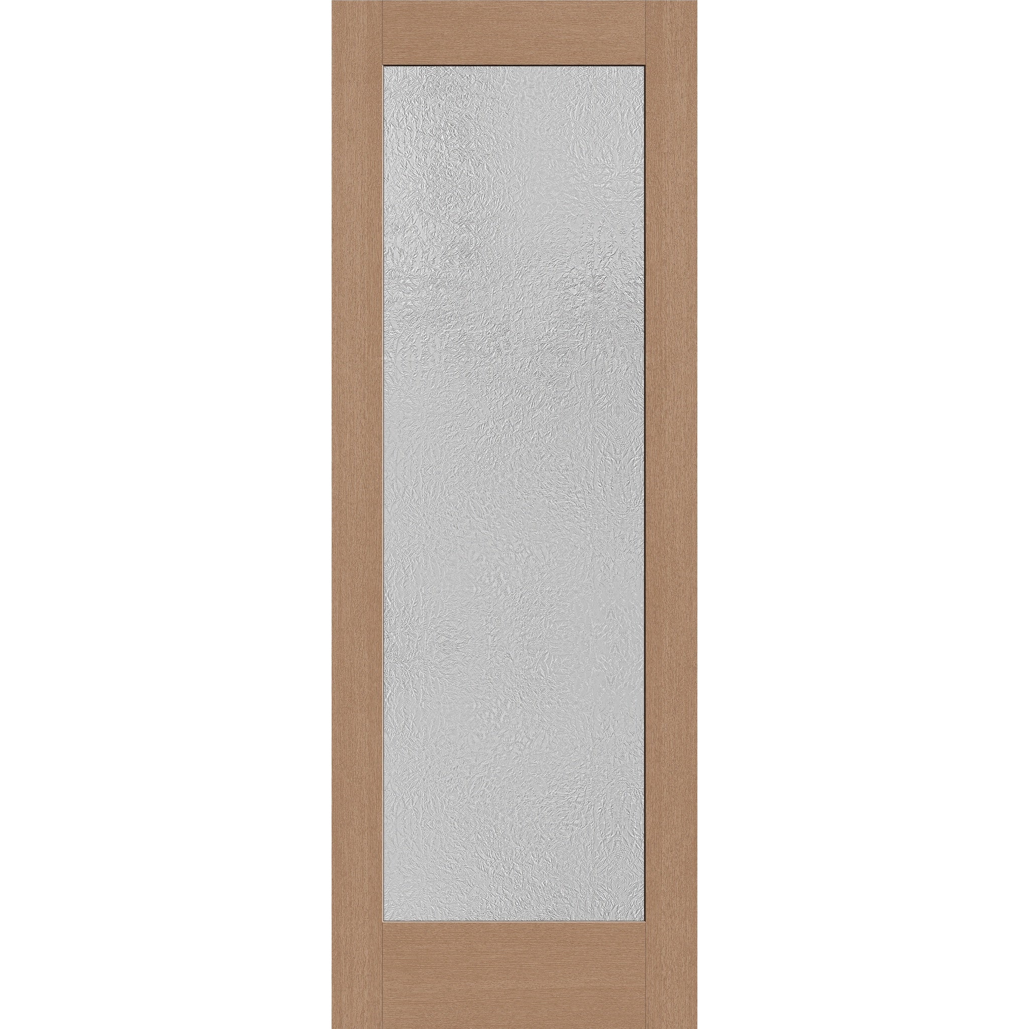 Micro-Granite flush glazed fiberglass entry door, full lite, 34" x 96", tan woodgrain finish