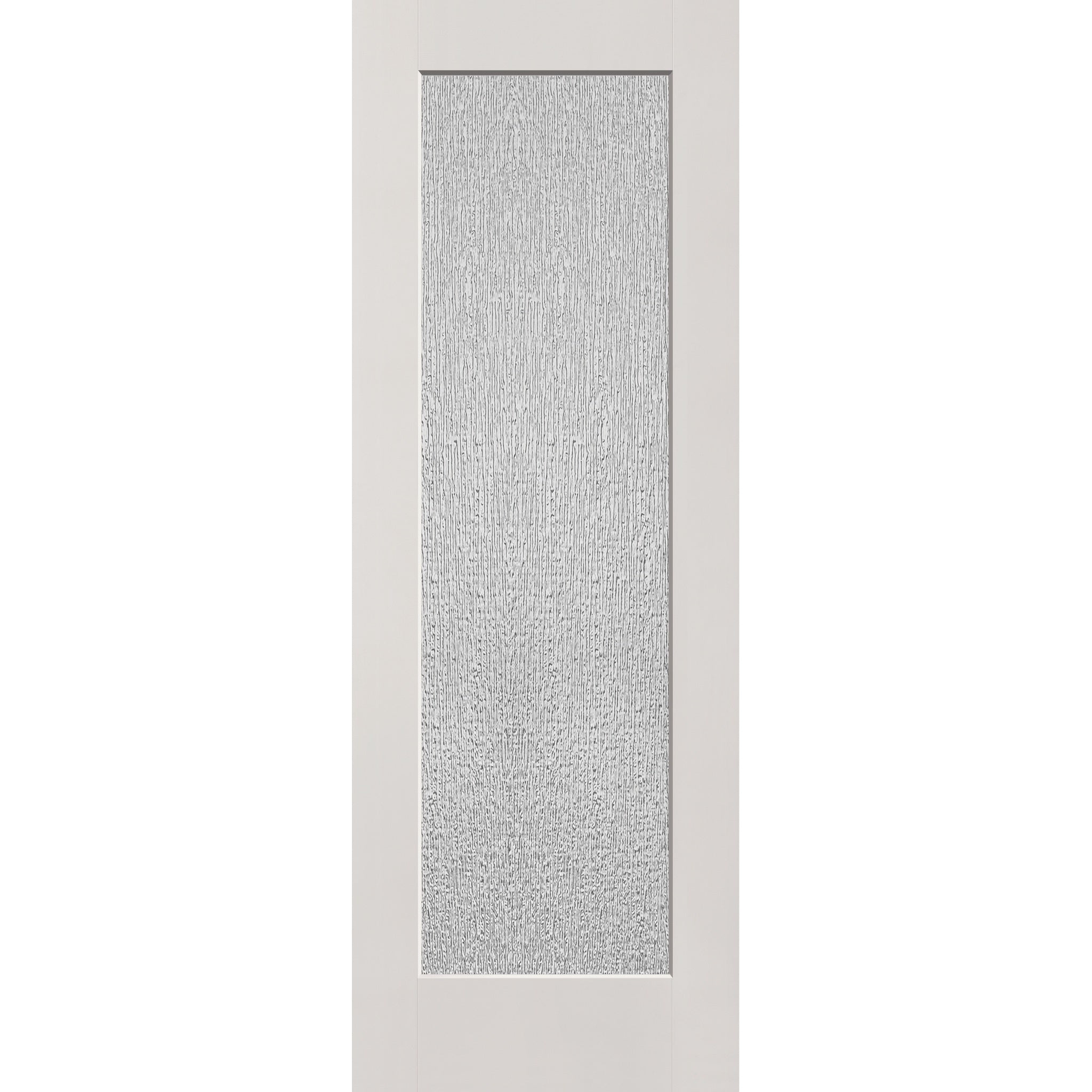 Rain flush glazed hurricane-rated fiberglass entry door, full lite, 34" x 96", white satin smooth finish