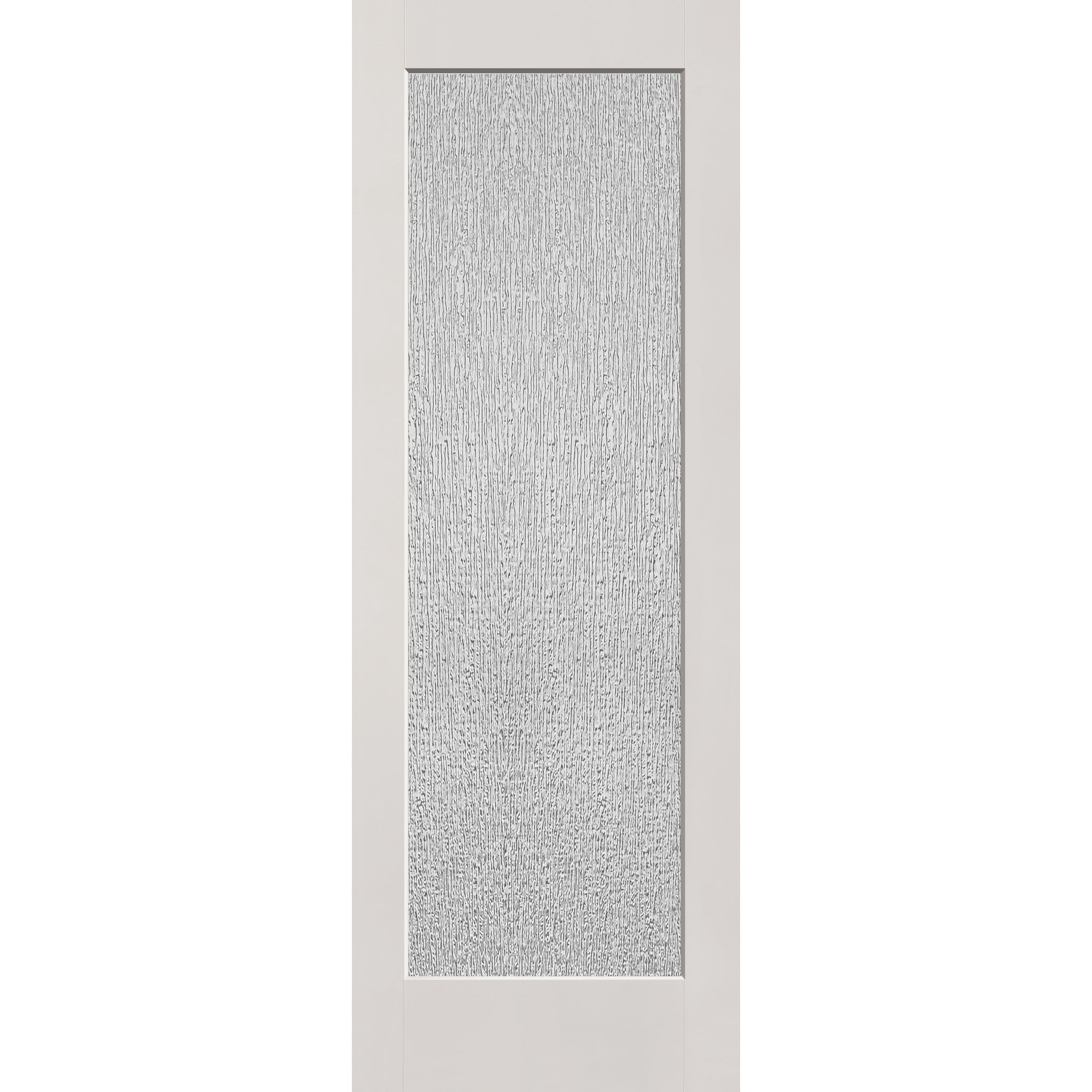 Rain flush glazed fiberglass entry door, full lite, 34" x 96", white satin smooth finish