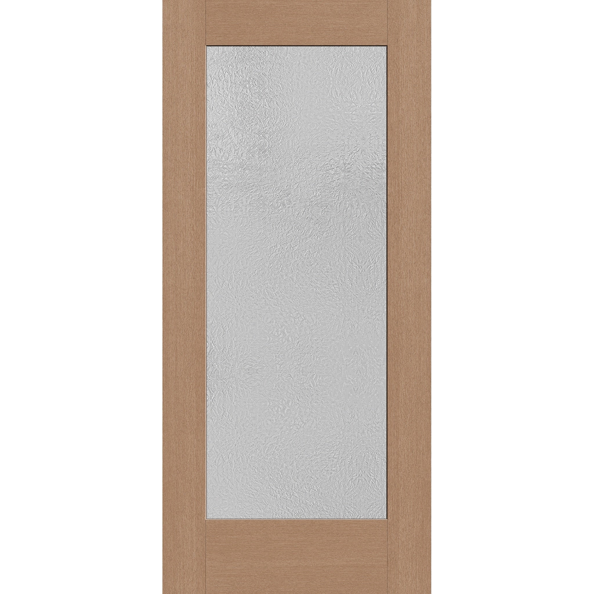 Micro-Granite flush glazed fiberglass entry door, full lite, 36" x 80", tan woodgrain finish