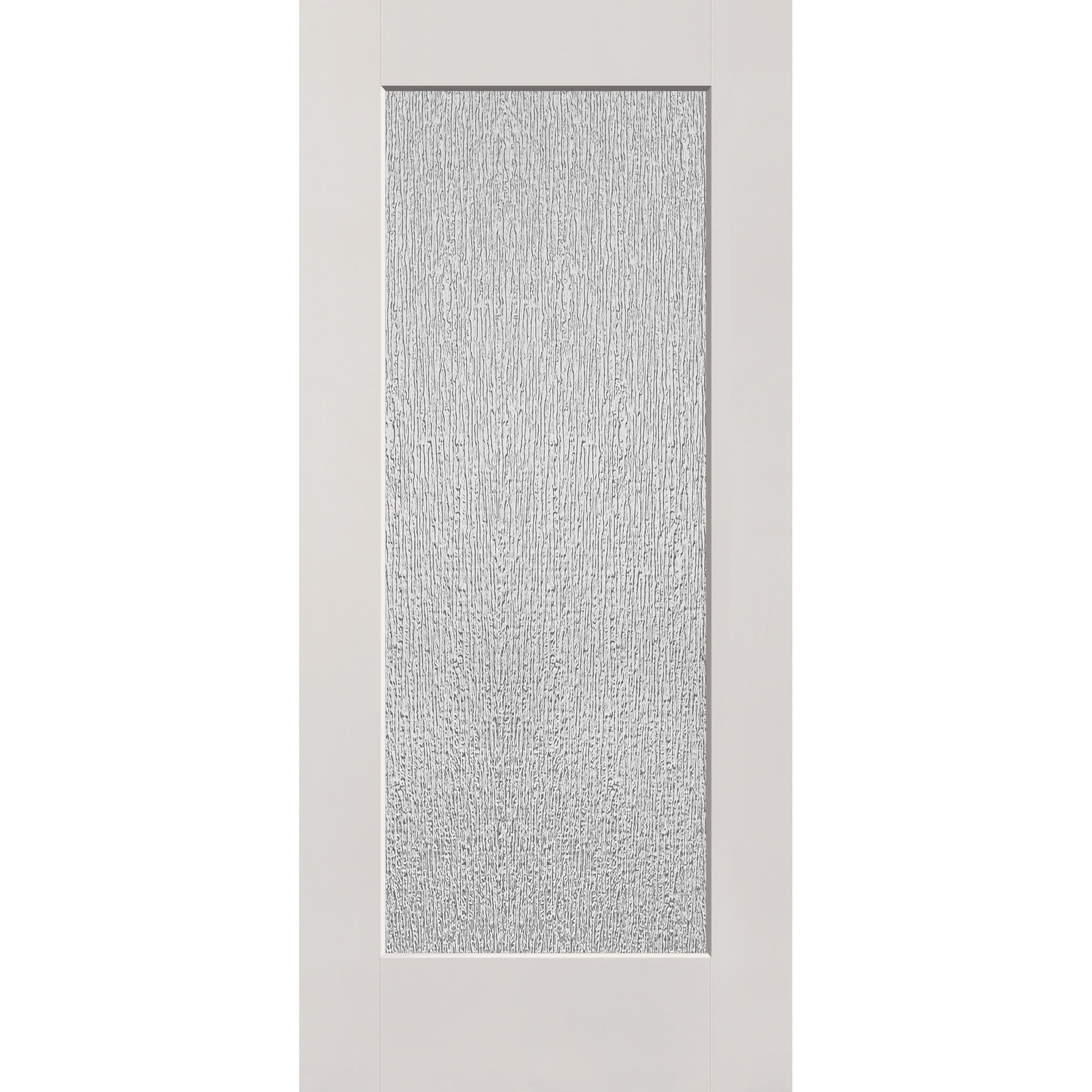 Rain flush glazed hurricane-rated fiberglass entry door, full lite, 36" x 80", white satin smooth finish