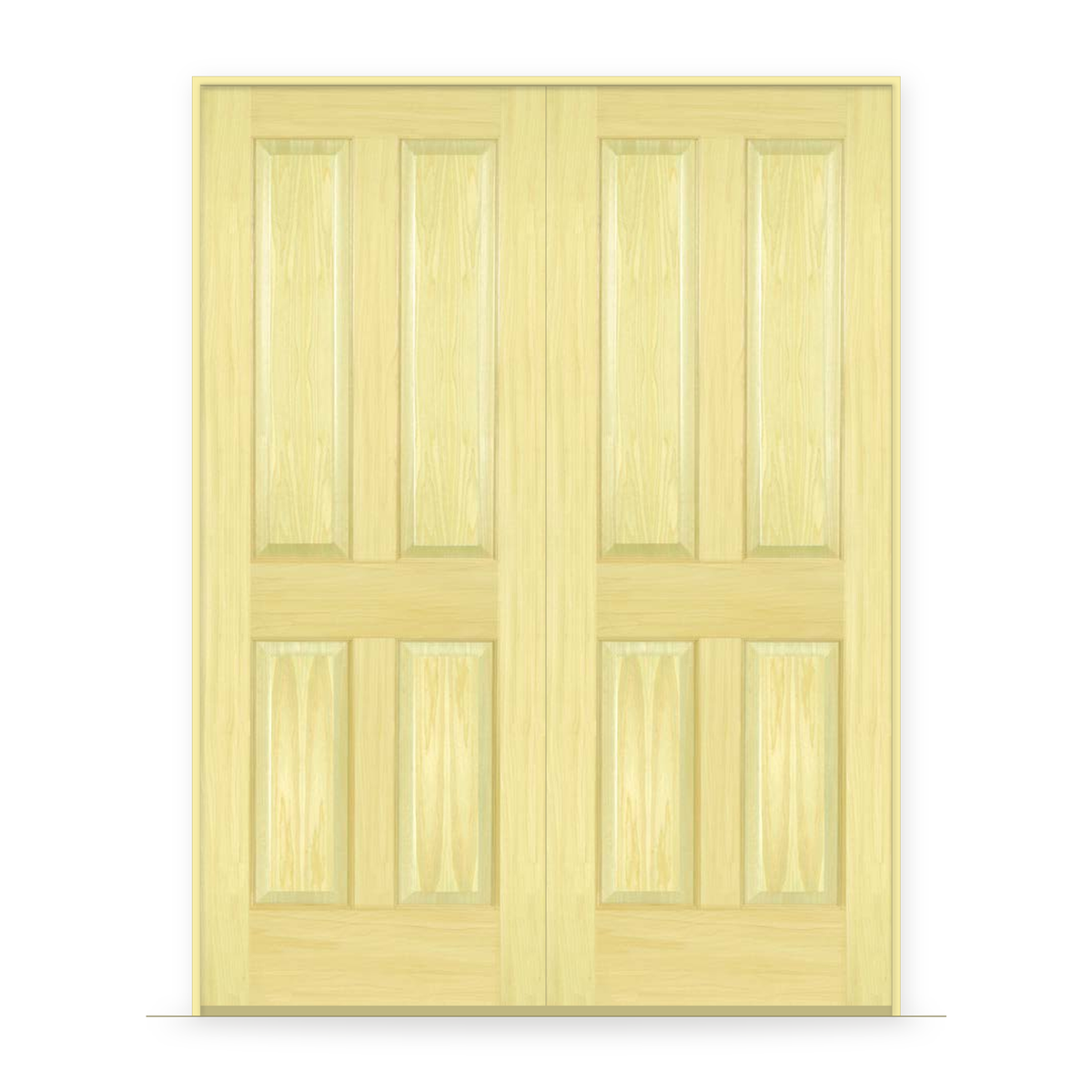 Double Poplar Interior Door System - 4 Panel