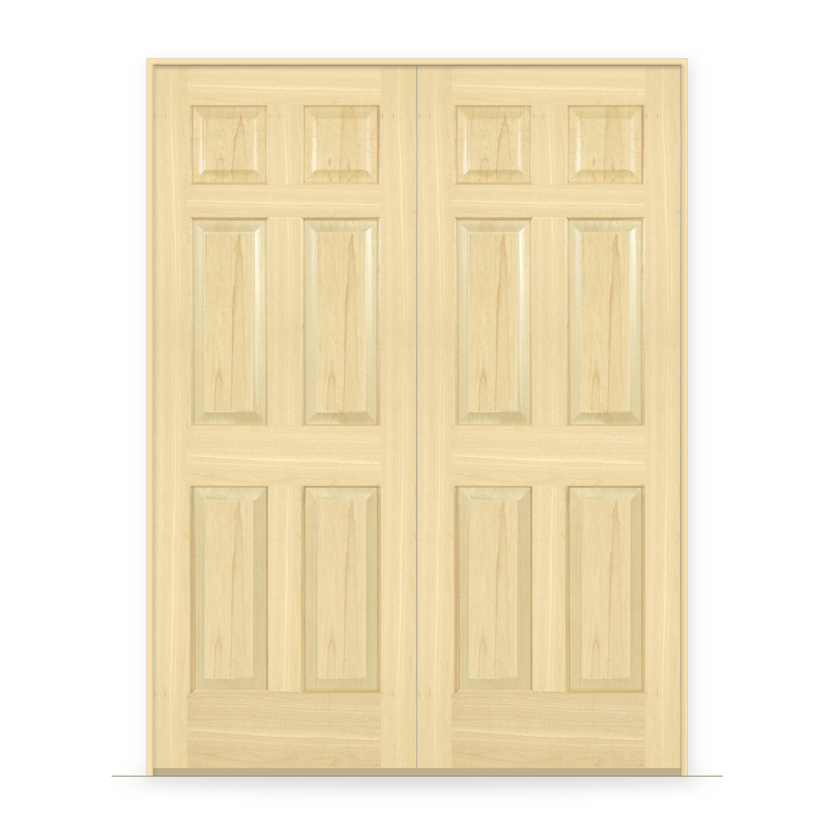 Double Poplar Interior Door System - 6 Panel