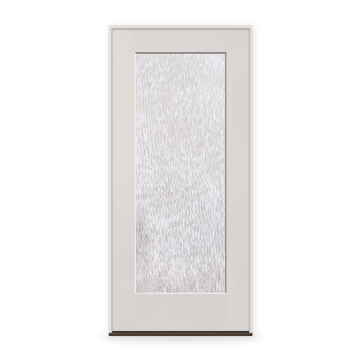 Prehung Double Waterglass Flush Glazed Fiberglass Entry Door System - Full Lite, White Satin Smooth