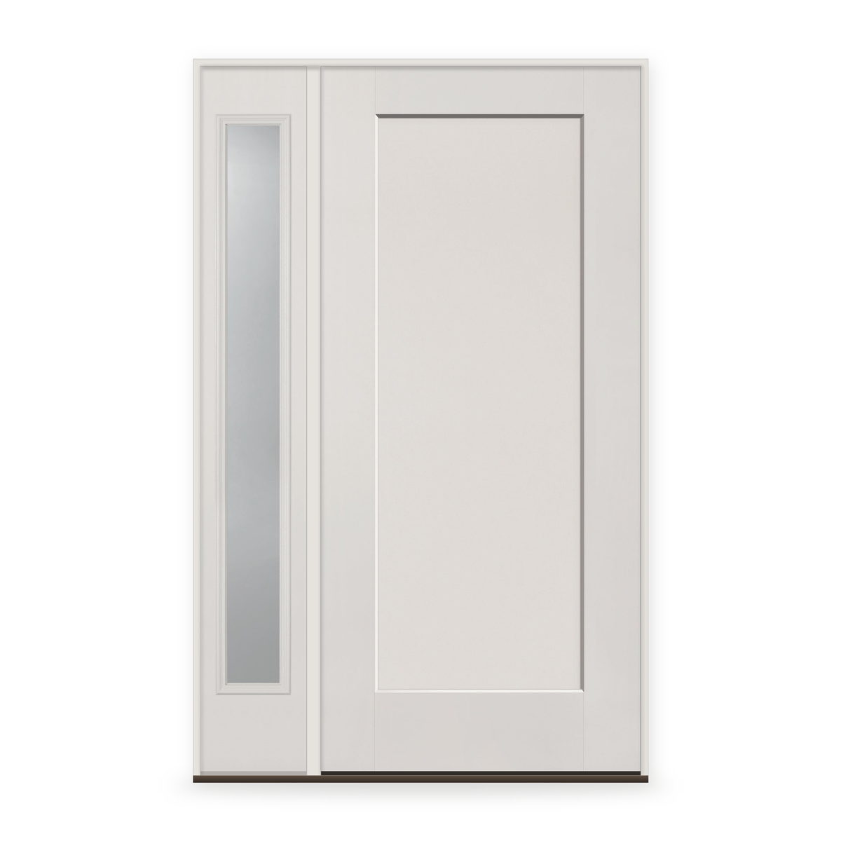 Fiberglass Entry Door System with Sidelite - 1 Panel Shaker, White Satin Smooth