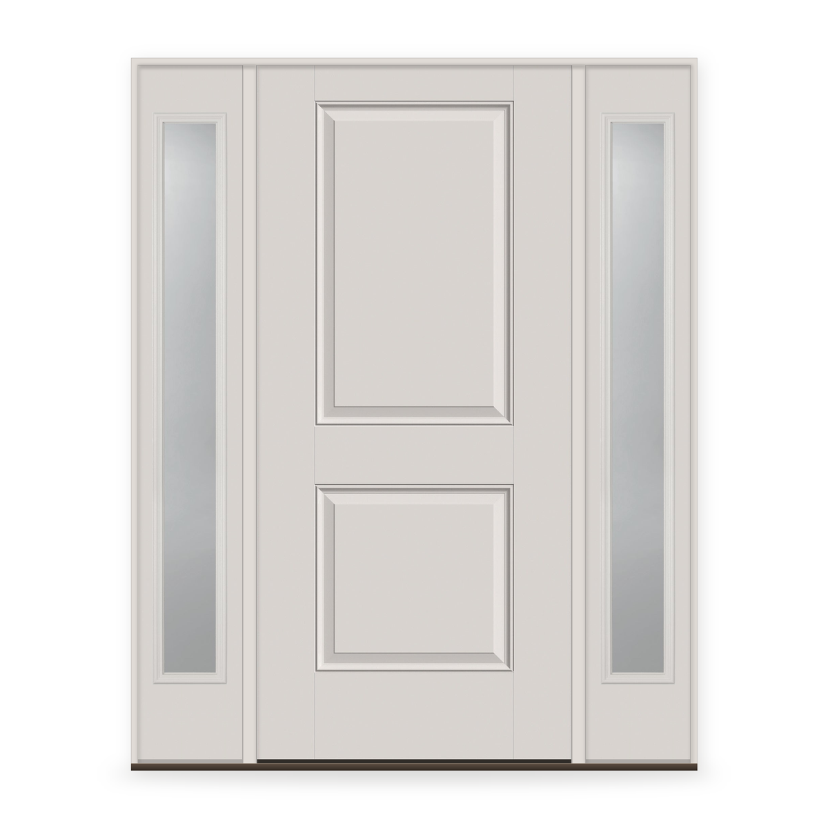 Fiberglass Entry Door System with Two Sidelites - 2 Panel ADA, White Satin Smooth