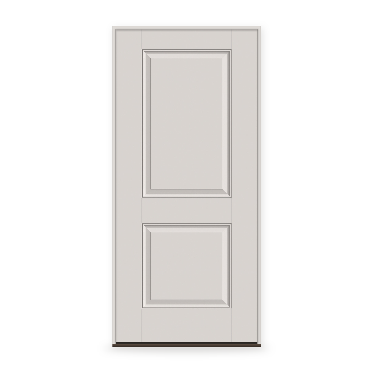 Prehung Fiberglass Entry Door System - 2 Panel, White Satin Smooth