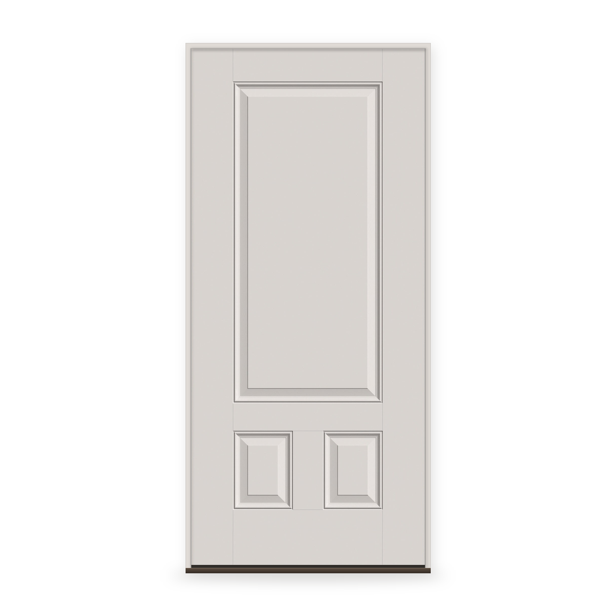 Prehung Fiberglass Entry Door System - 3 Panel 3/4, White Satin Smooth