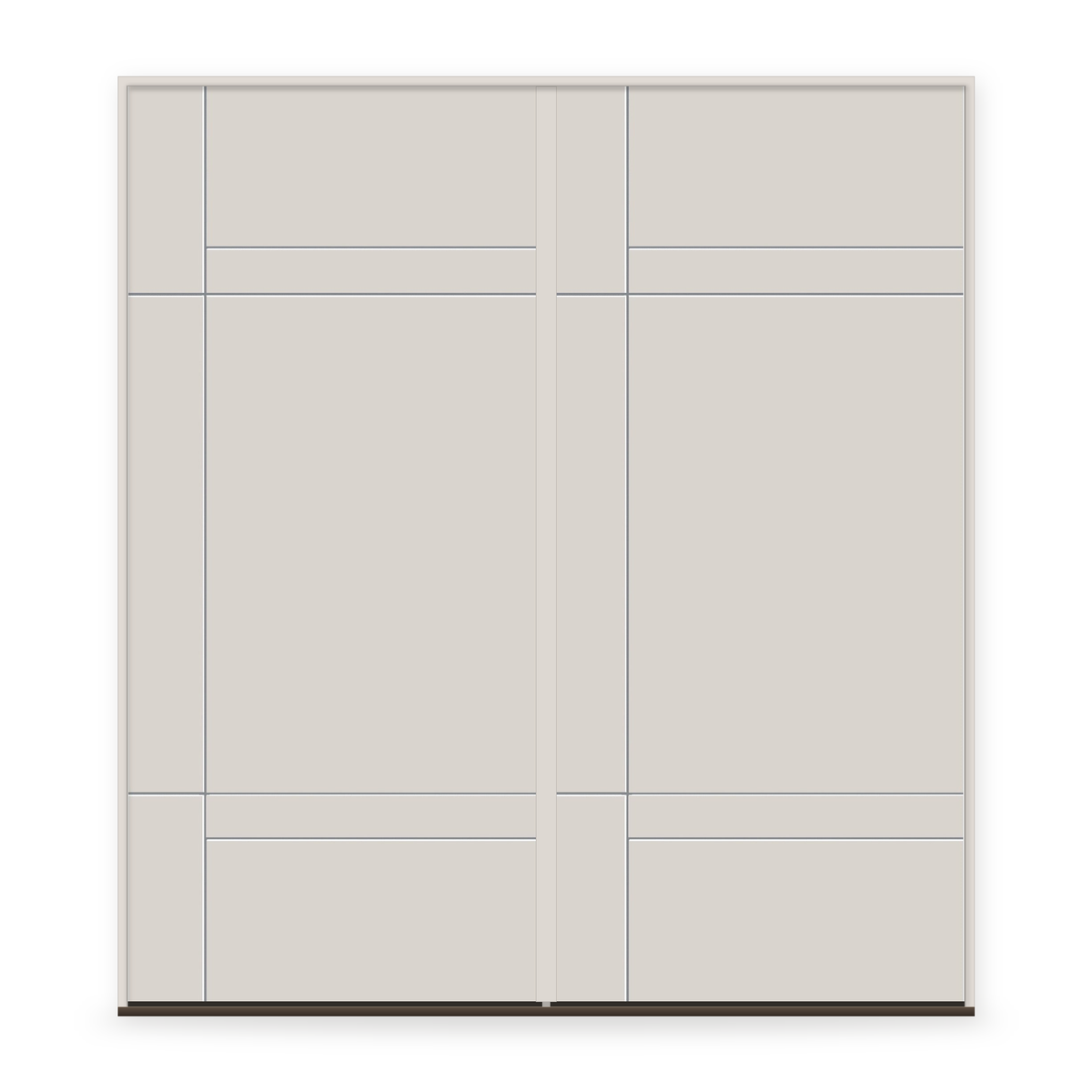 Double Fiberglass Entry Door System - Contemporary 12, White Satin Smooth