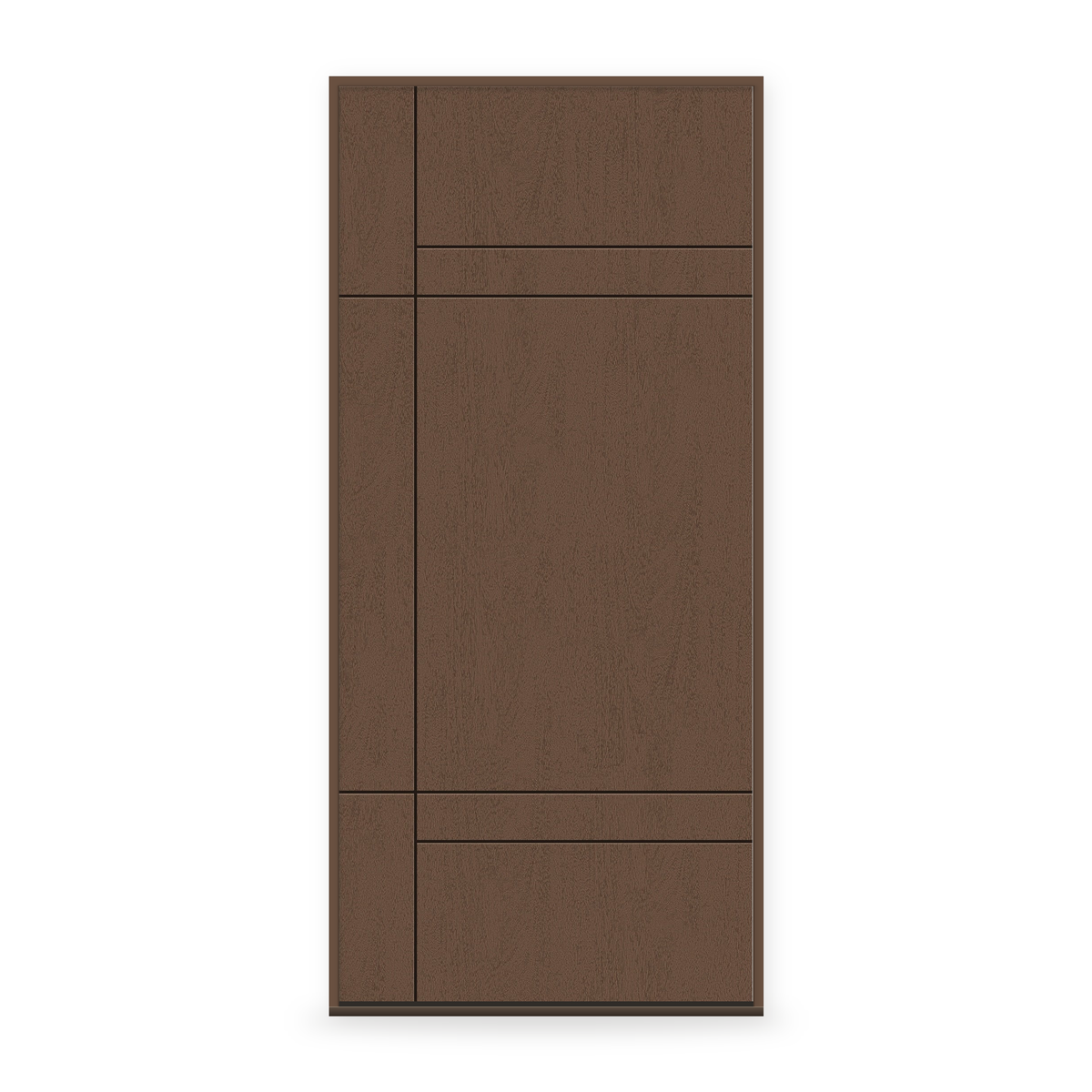 Prehung Fiberglass Entry Door System - Contemporary 12, Fine Woodgrain