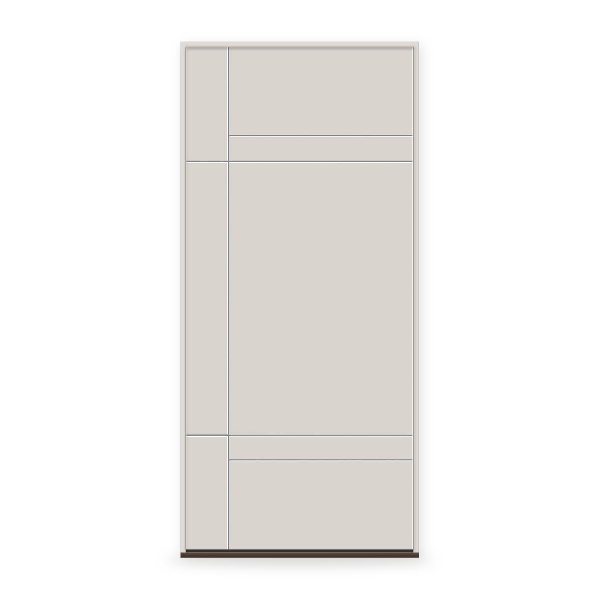 Prehung Fiberglass Entry Door System - Contemporary 12, White Satin Smooth