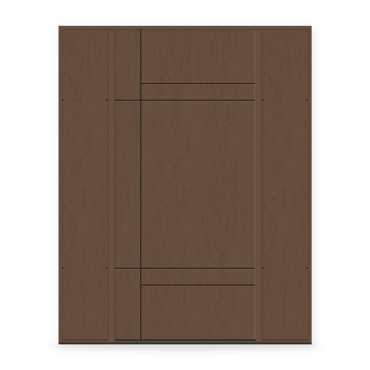 Fiberglass Entry Door System with Two Sidelites - Contemporary 12, Fine Woodgrain
