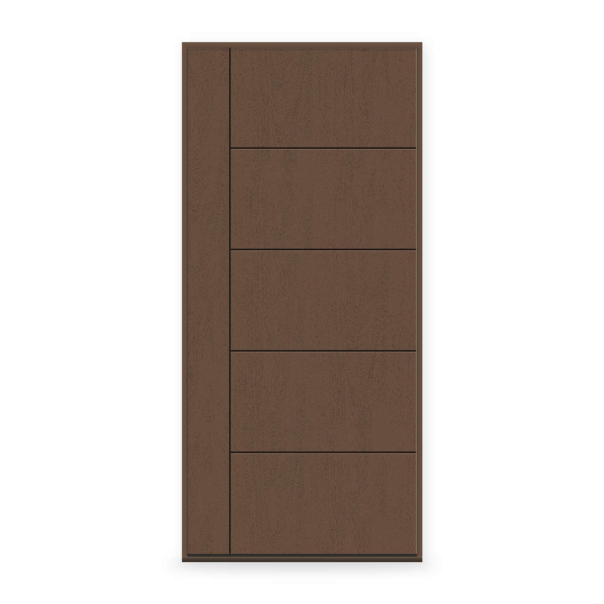 Prehung Fiberglass Entry Door System - Contemporary 14, Fine Woodgrain