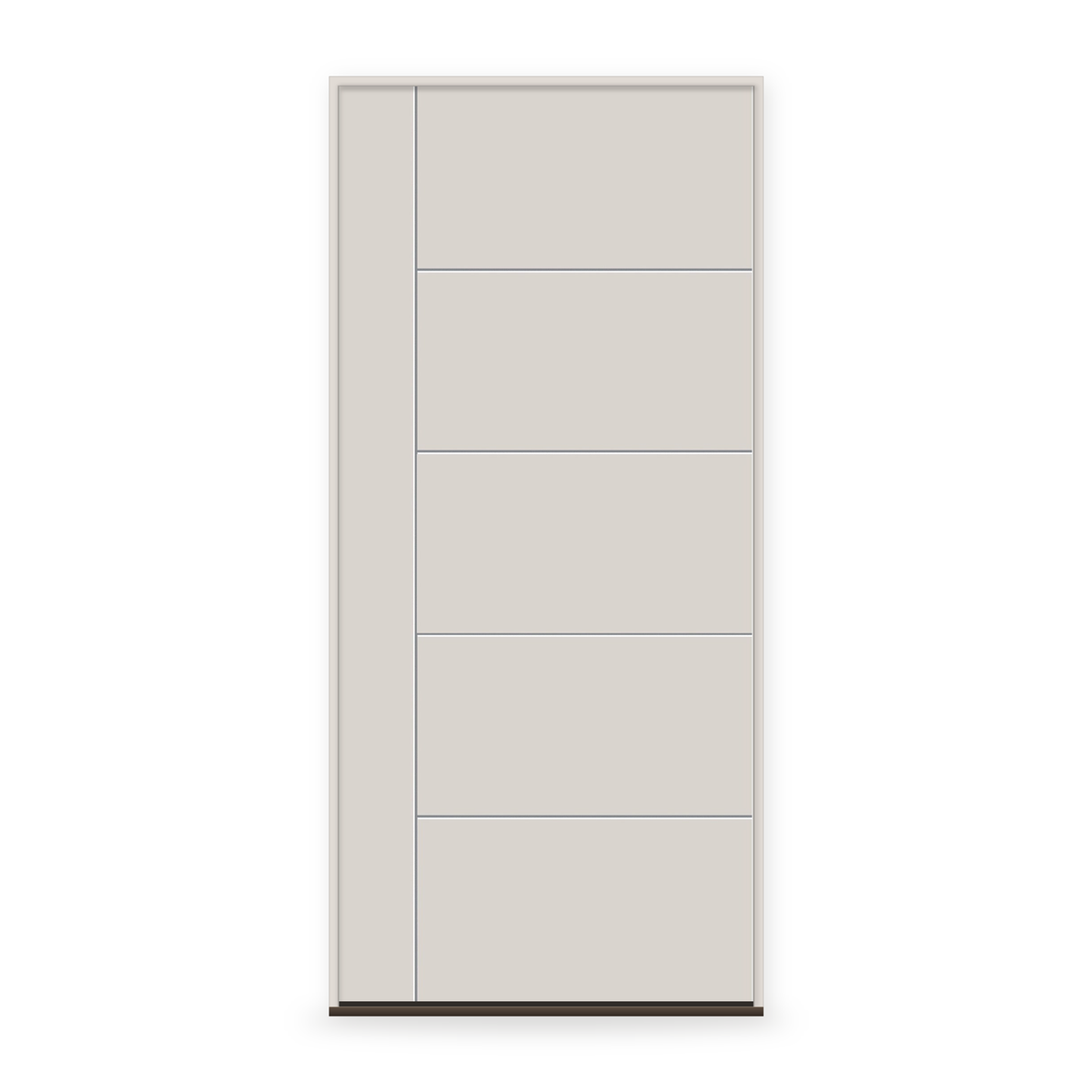 Prehung Fiberglass Entry Door System - Contemporary 14, White Satin Smooth