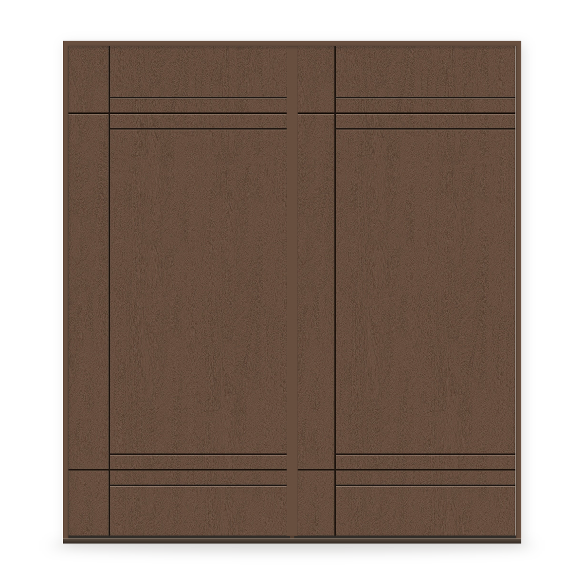 Double Fiberglass Entry Door System - Contemporary 16, Fine Woodgrain