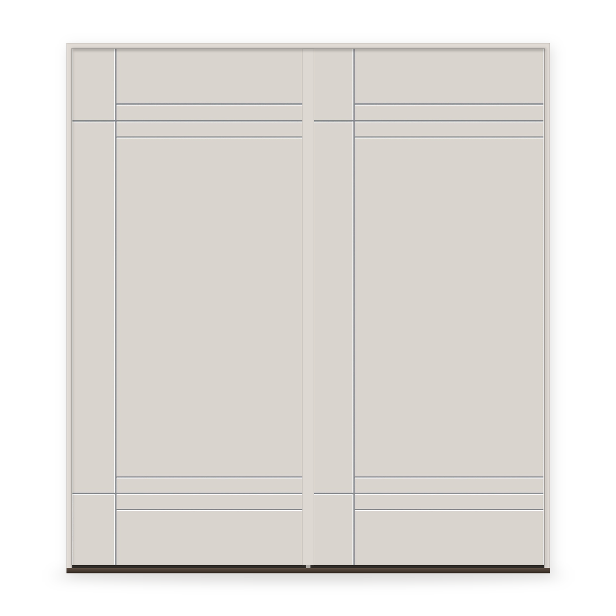 Double Fiberglass Entry Door System - Contemporary 16, White Satin Smooth