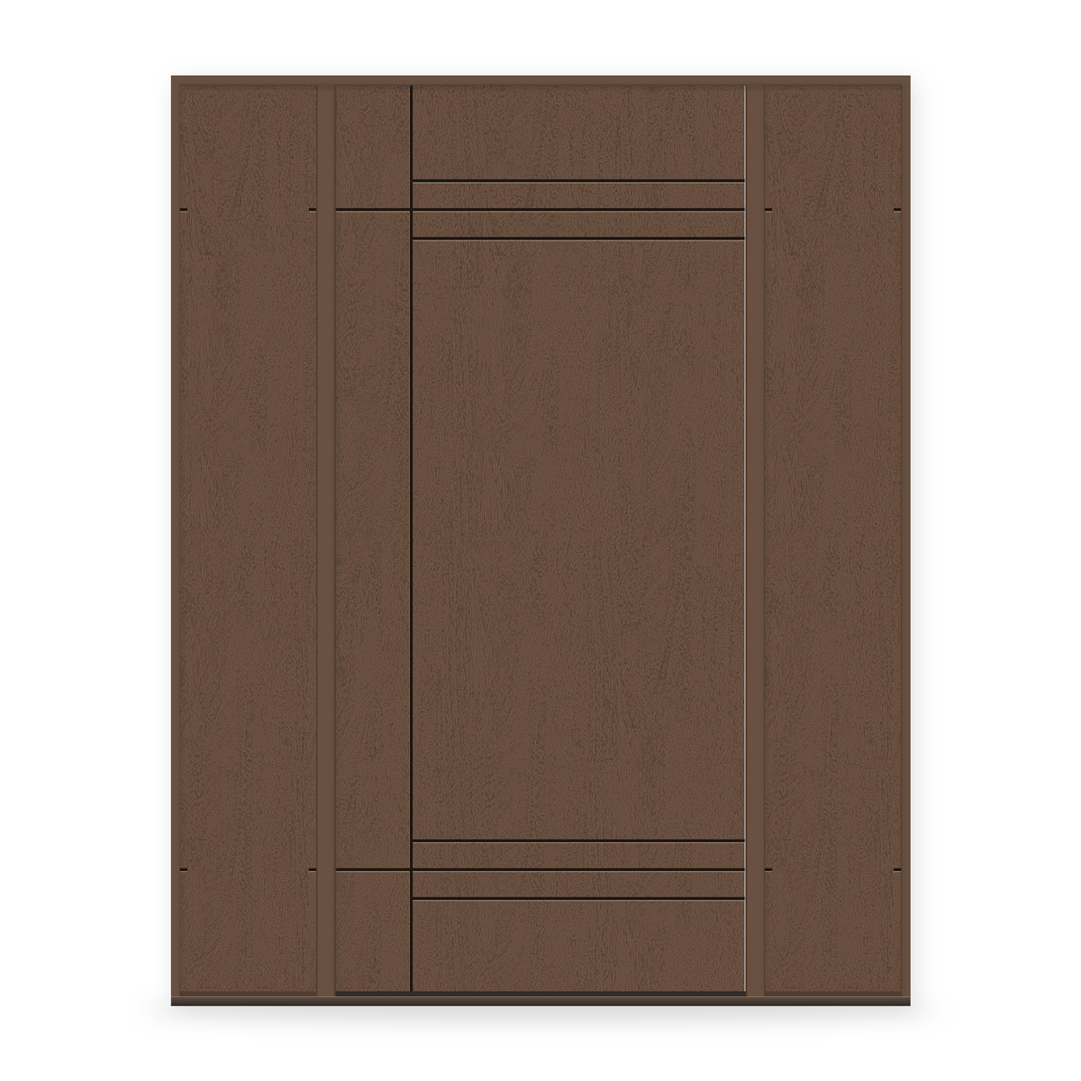 Fiberglass Entry Door System with Two Sidelites - Contemporary 16, Fine Woodgrain