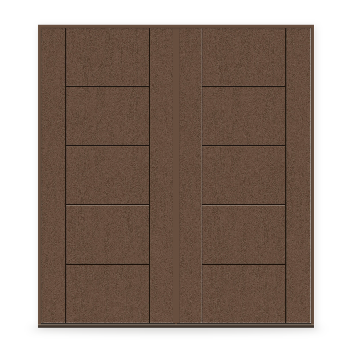 Double Fiberglass Entry Door System - Contemporary 24, Fine Woodgrain