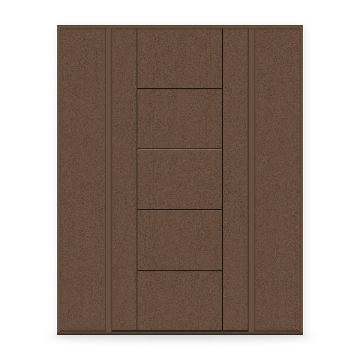Fiberglass Entry Door System with Two Sidelites - Contemporary 24, Fine Woodgrain