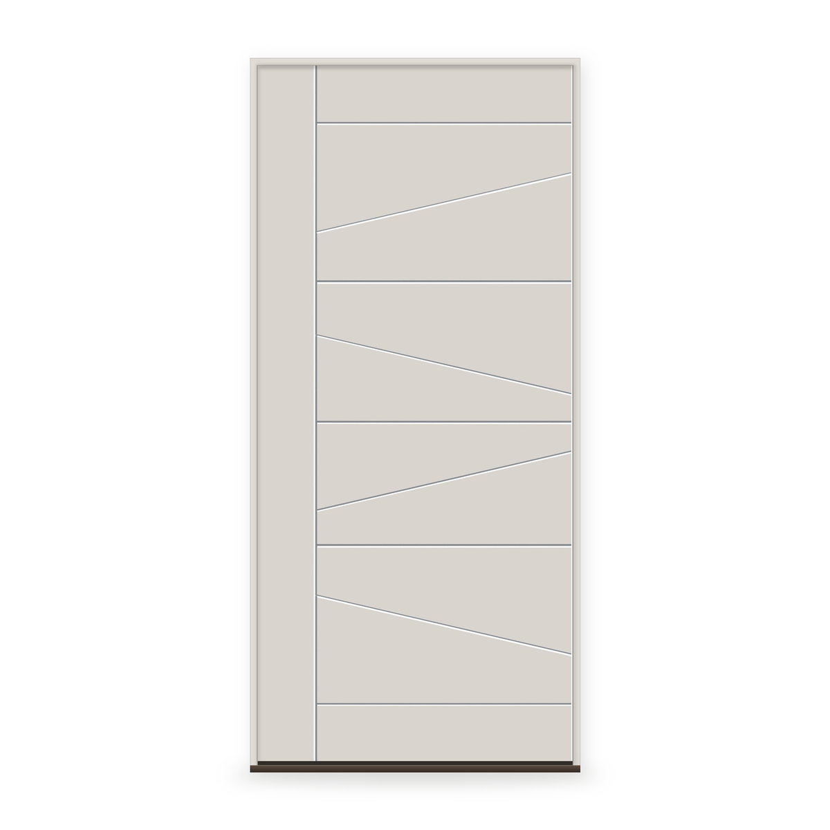 Prehung Fiberglass Entry Door System - Contemporary 29, White Satin Smooth