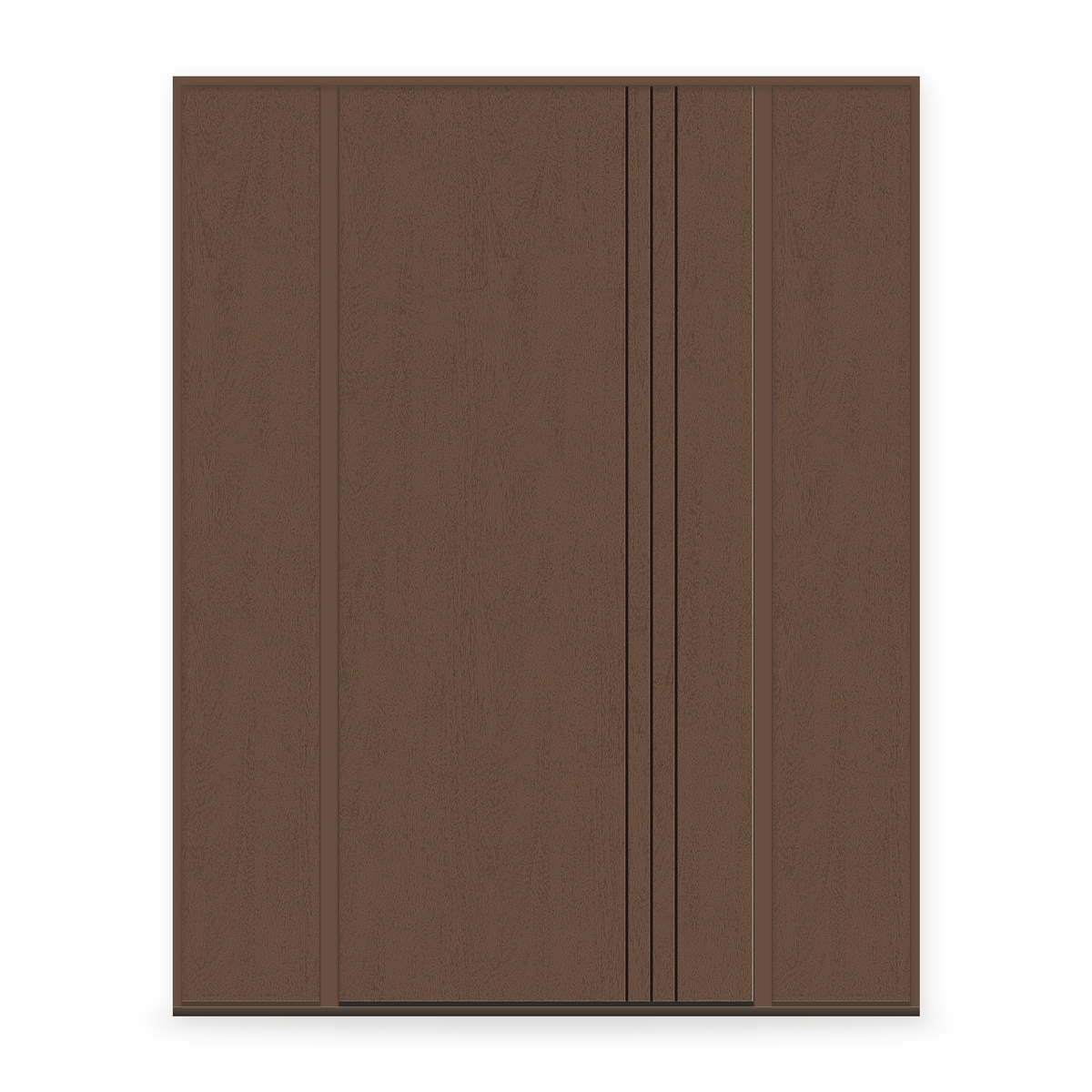 Fiberglass Entry Door System with Two Sidelites - Contemporary 30, Fine Woodgrain