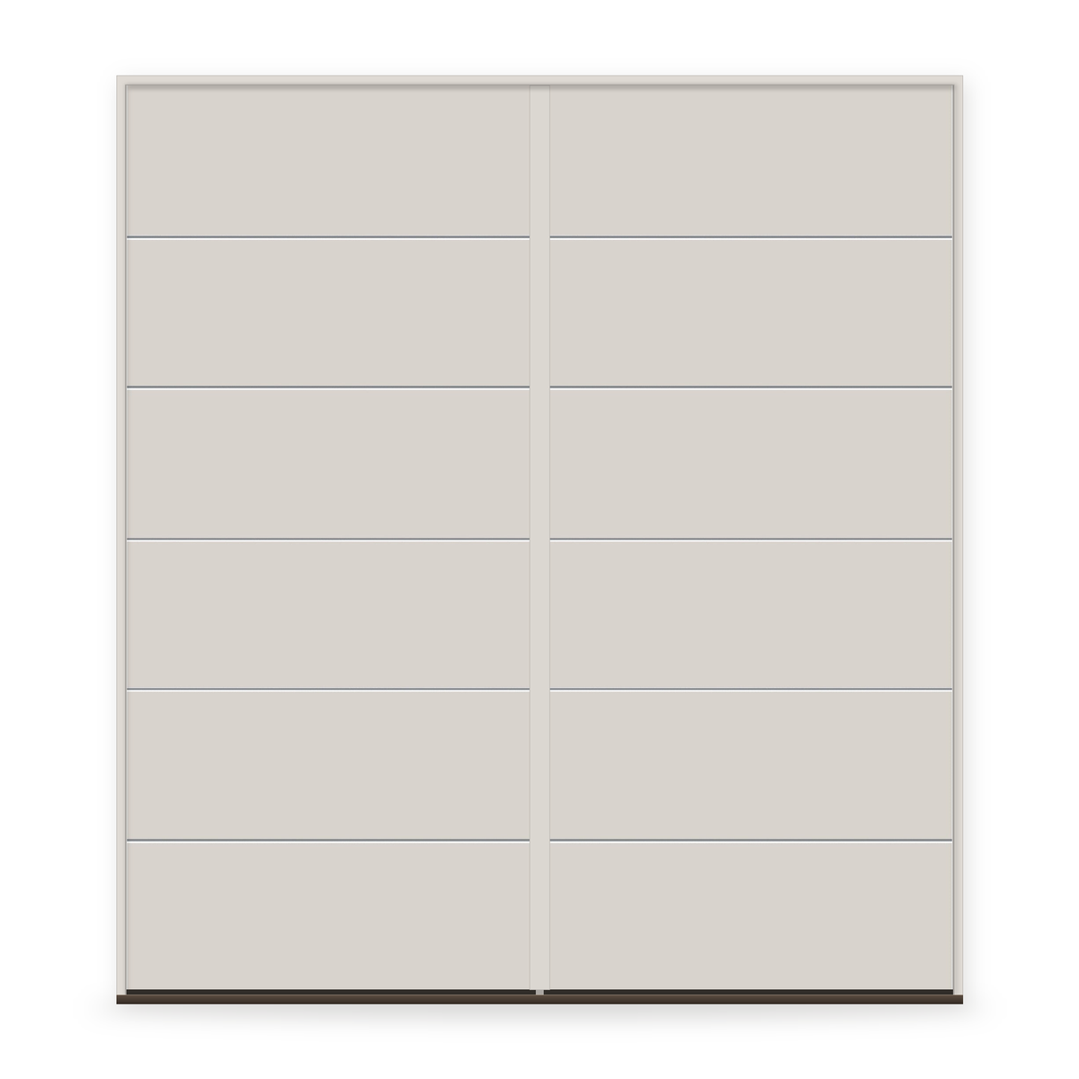 Double Fiberglass Entry Door System - Contemporary 5, White Satin Smooth