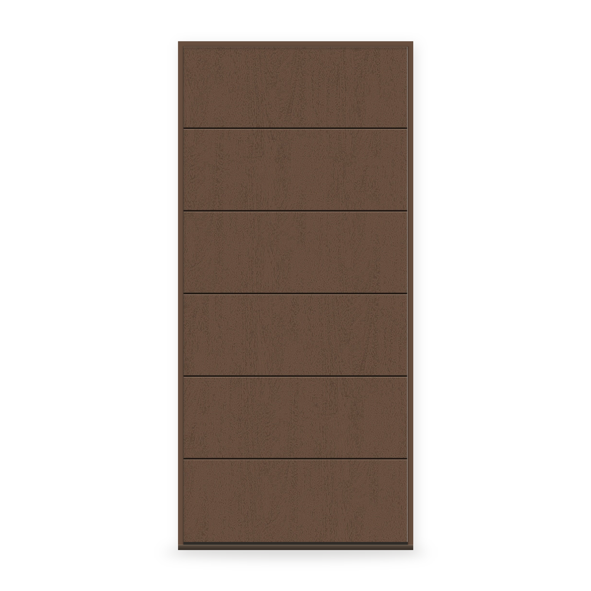 Prehung Fiberglass Entry Door System - Contemporary 5, Fine Woodgrain