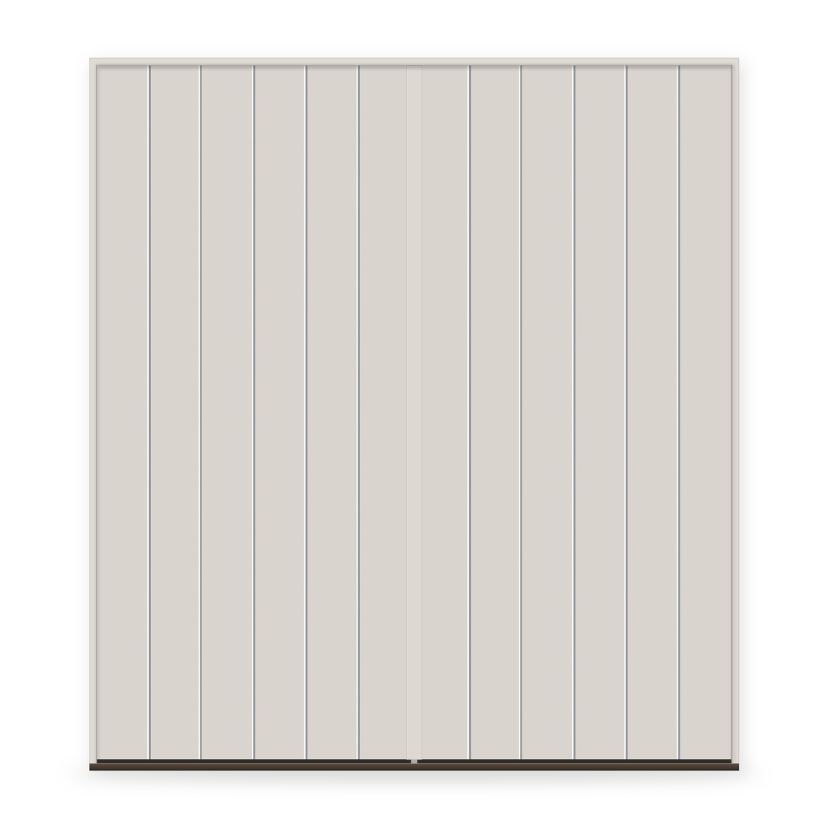 Double Fiberglass Entry Door System - Contemporary 60, White Satin Smooth