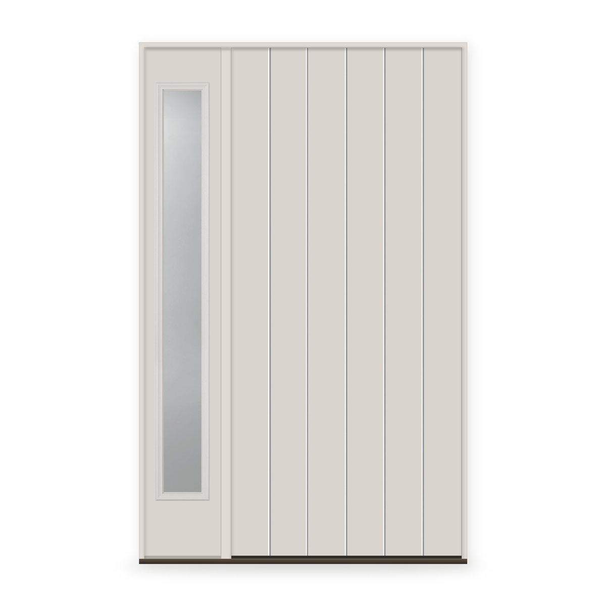 Fiberglass Entry Door System with Sidelite - Contemporary 60, White Satin Smooth