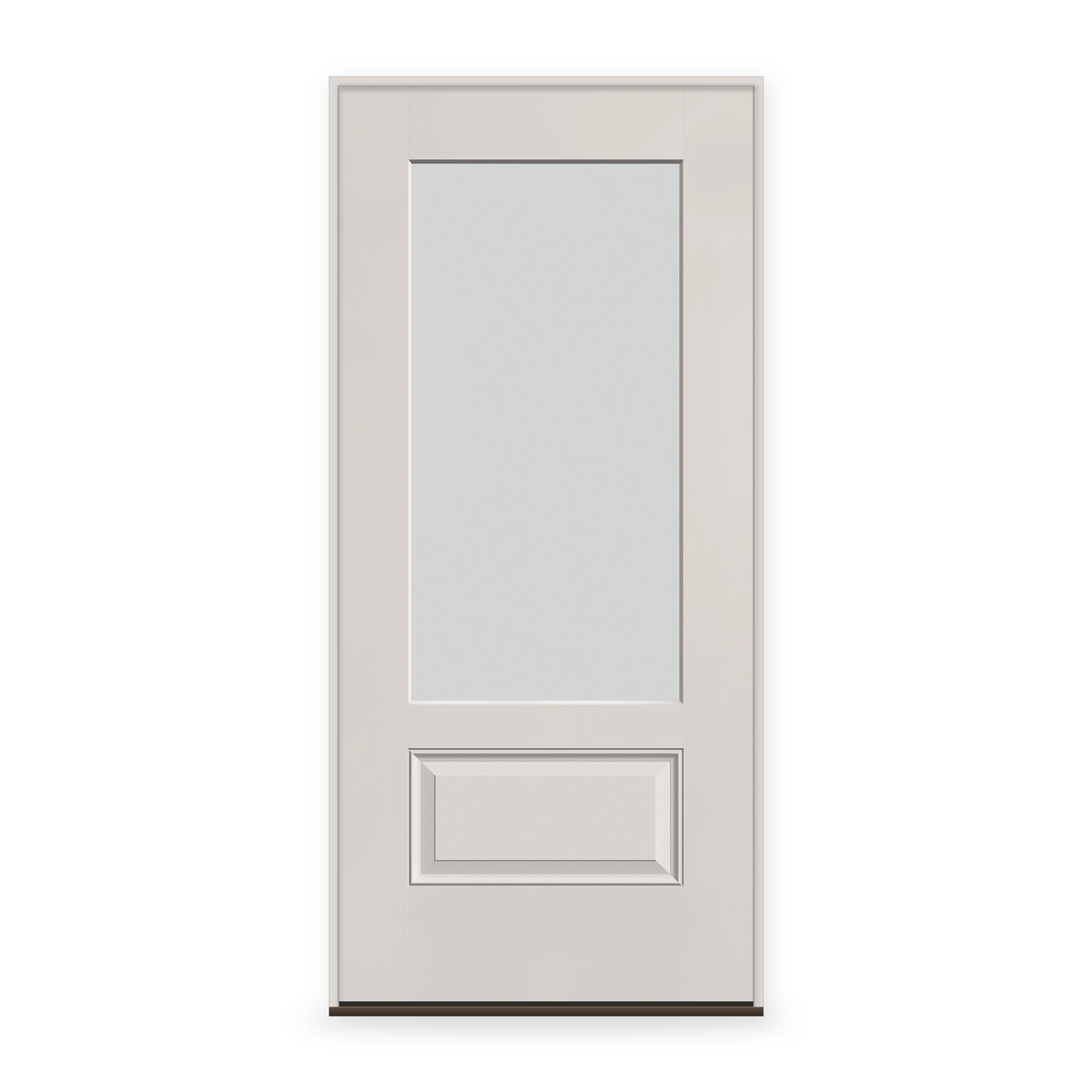 Prehung Frost Flush Glazed Fiberglass Entry Door System - 3/4 Lite, White Satin Smooth