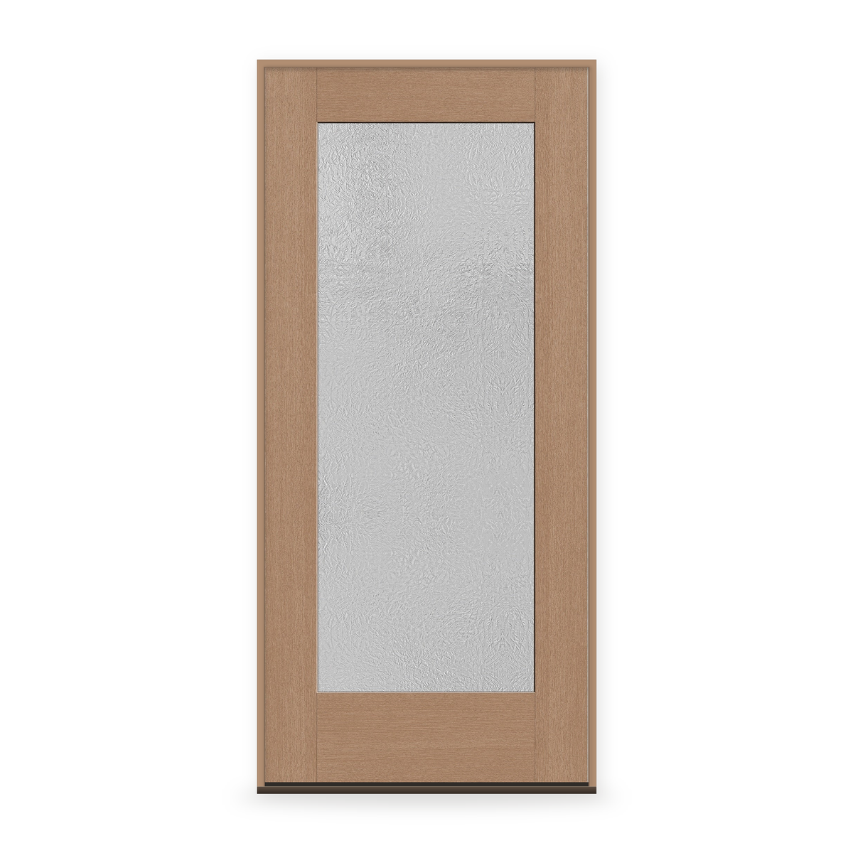 Prehung Micro-Granite Flush Glazed Fiberglass Entry Door System - Full Lite, Tan Woodgrain,