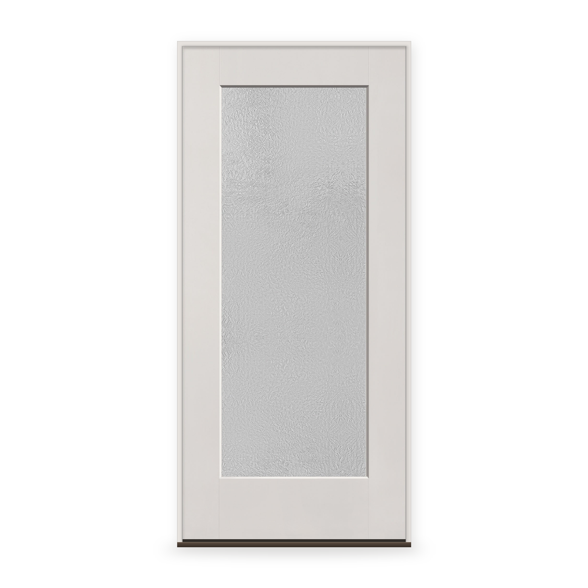 Prehung Micro-Granite Flush Glazed Fiberglass Entry Door System - Full Lite, White Satin Smooth,