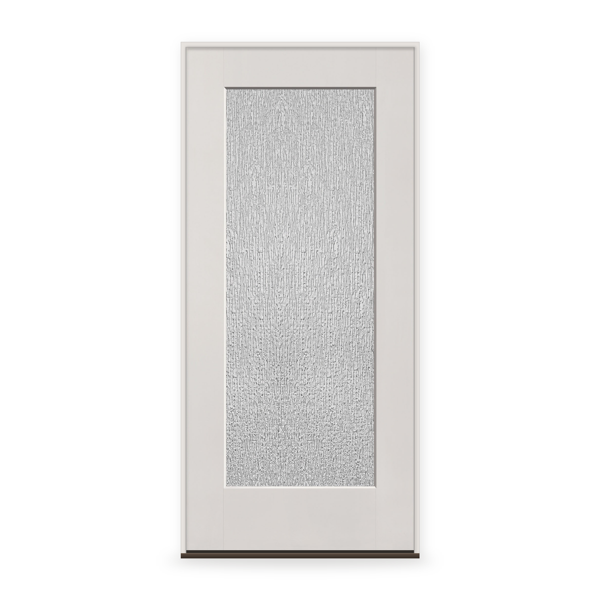 Prehung Rain Flush Glazed Fiberglass Entry Door System - Full Lite, White Satin Smooth,