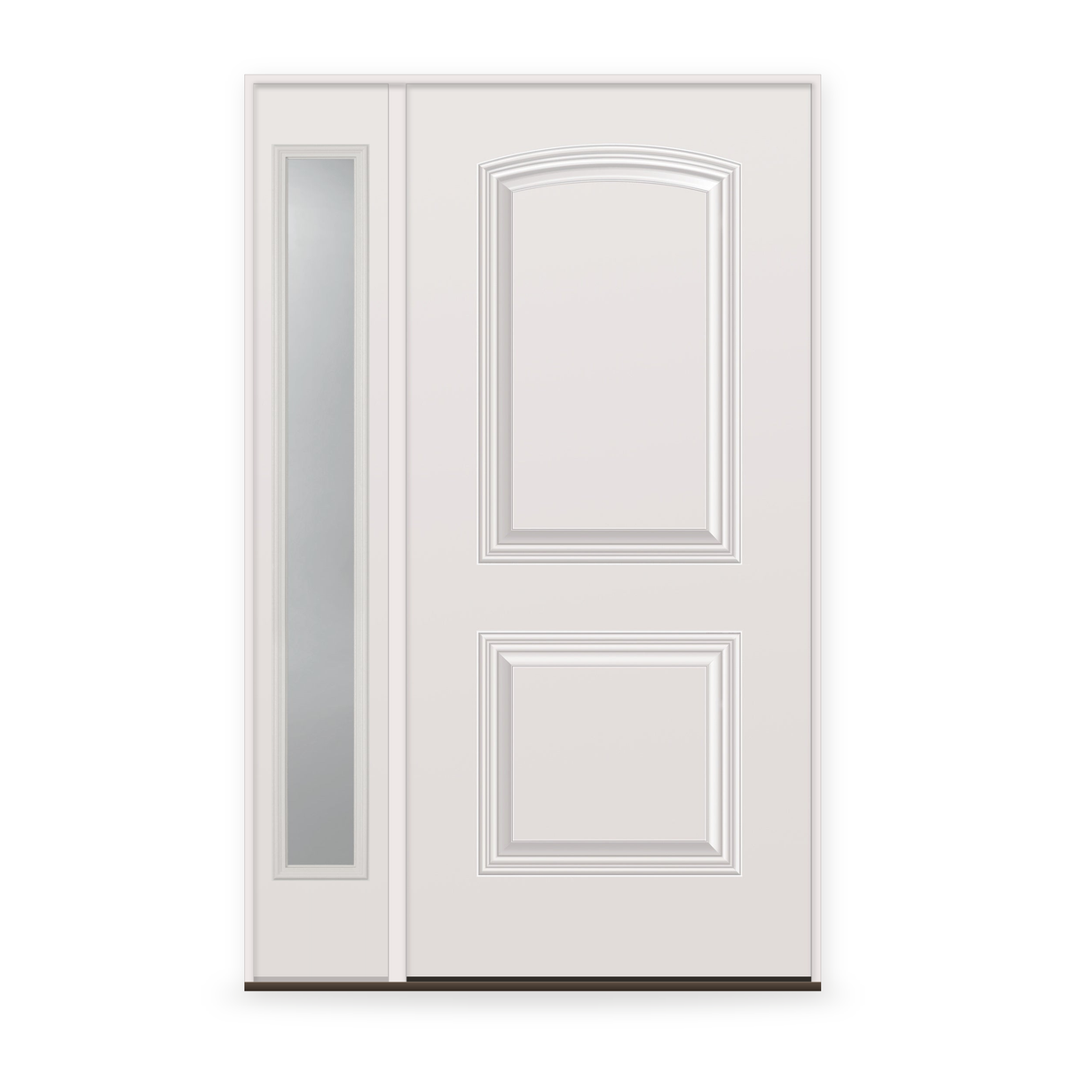 Steel Edge Entry Door System with Sidelite - 2 Panel Cambertop, Primed White Smooth