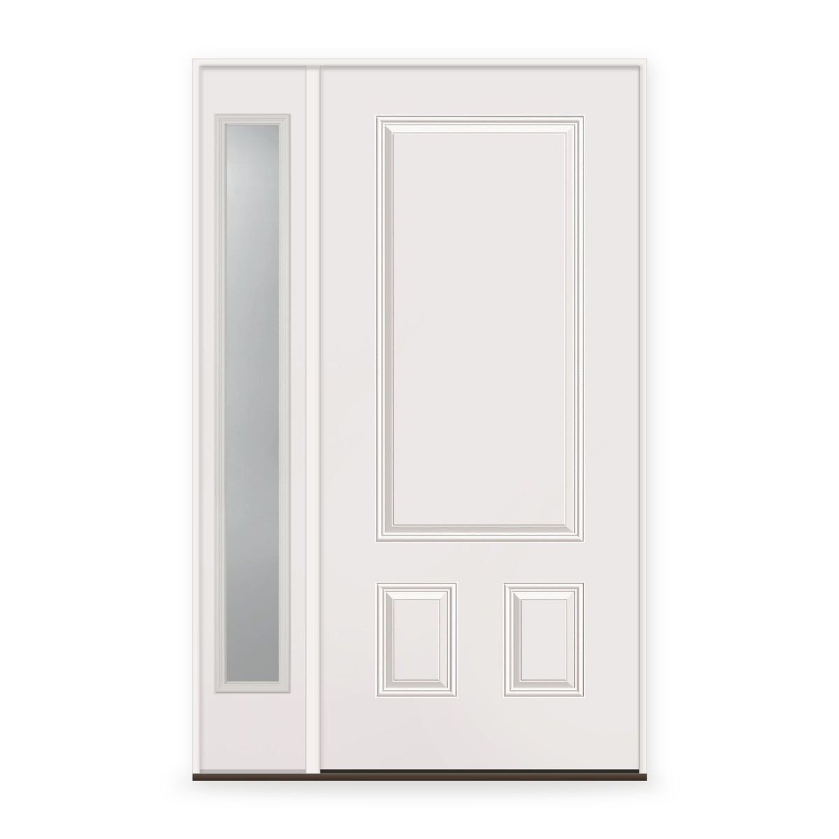 Steel Edge Entry Door System with Sidelite - 3 Panel 3/4, Primed White Smooth